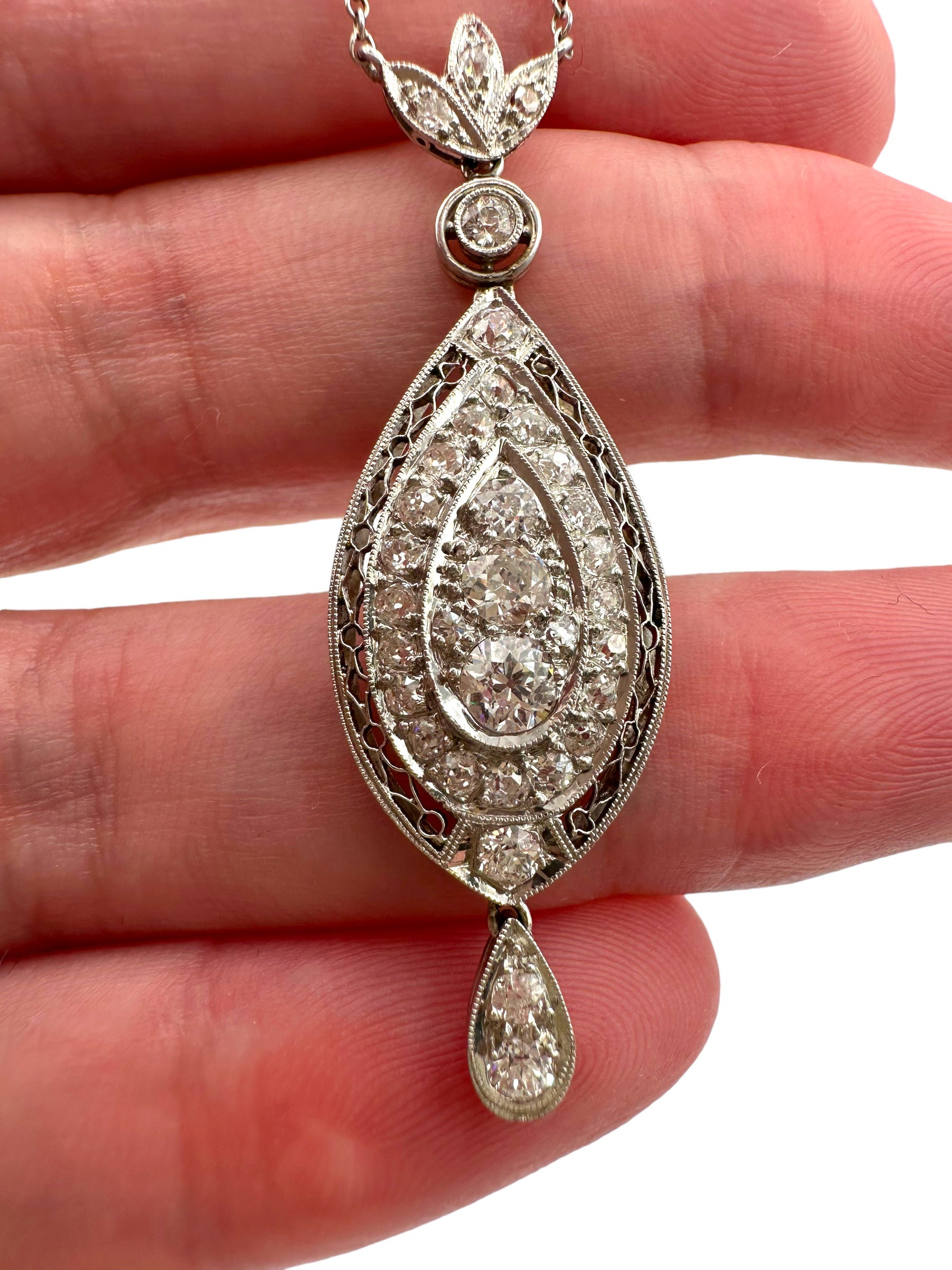 Edwardian Platinum Diamond Necklace