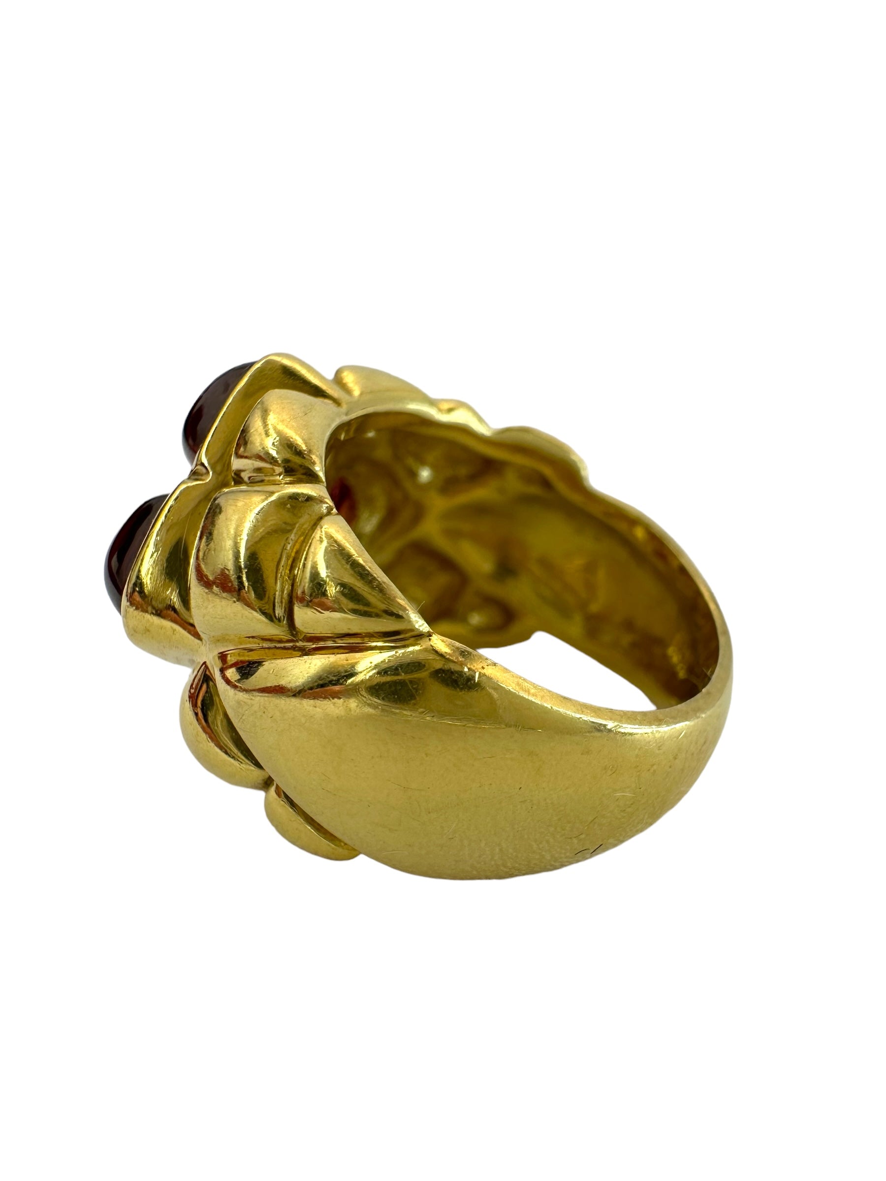 18k Tourmaline Diamond Clover Ring