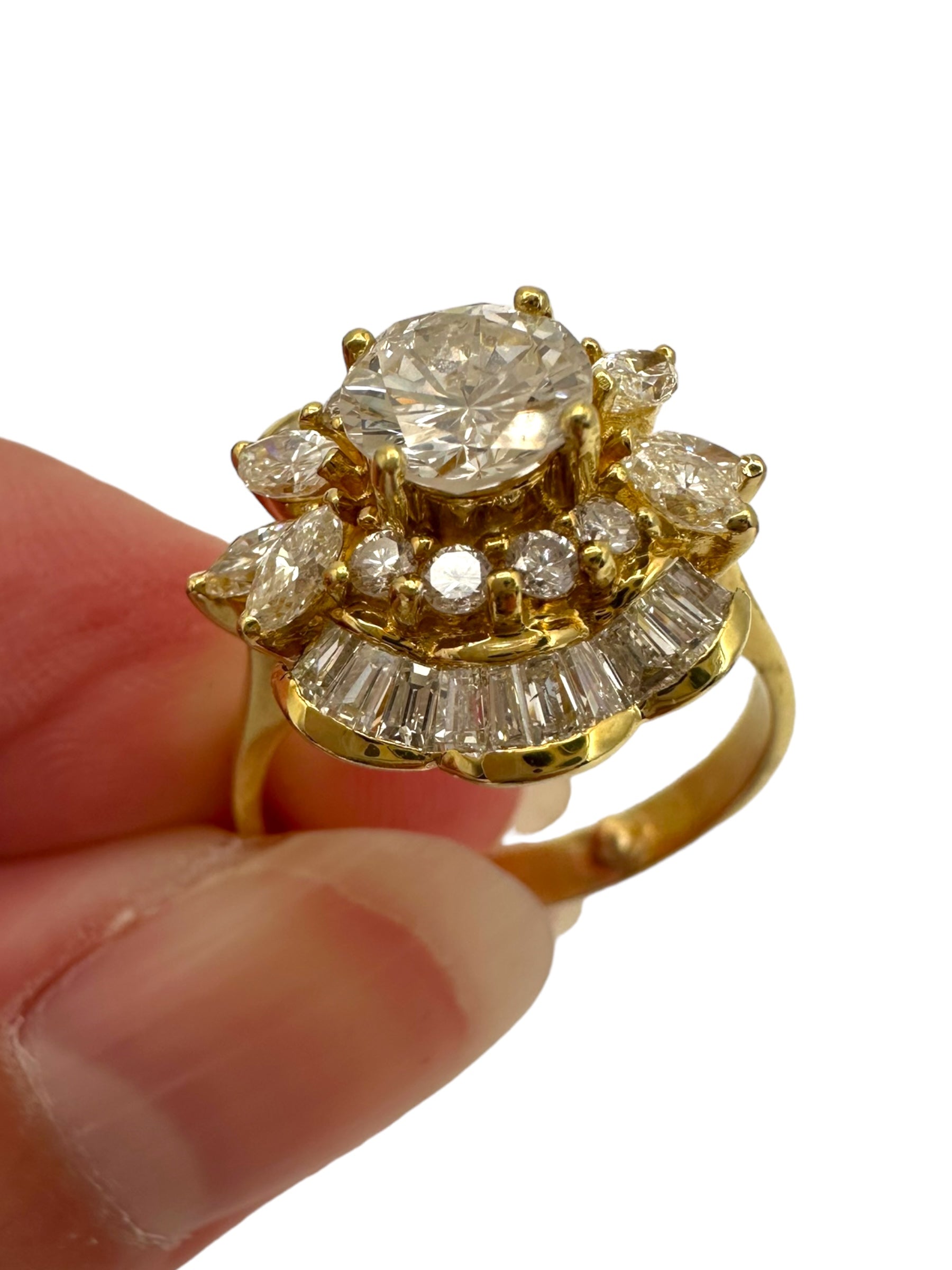 18k Diamond Ballerina/ Cluster Ring