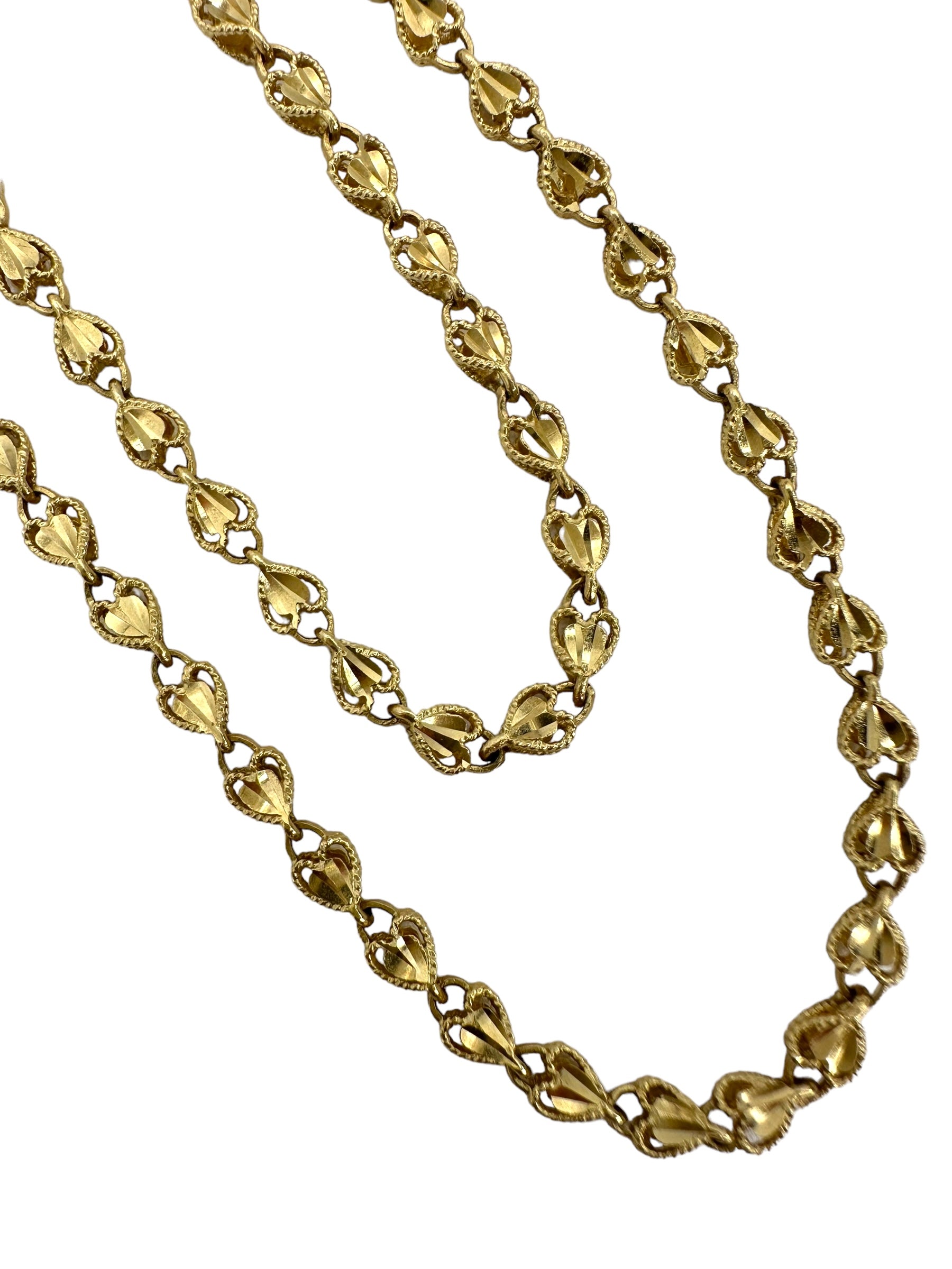 14k Beverly Hills Gold Heart Link Necklace