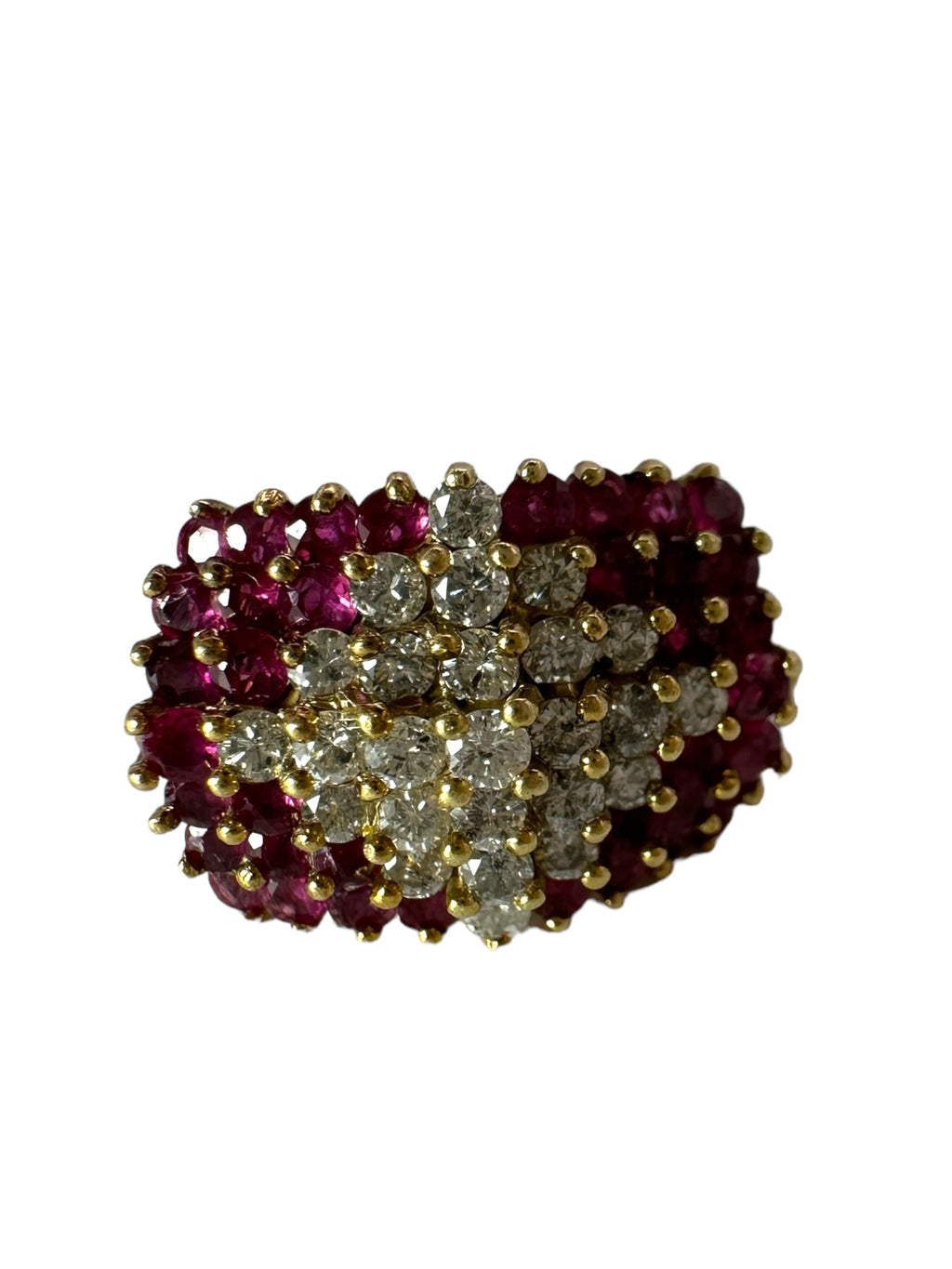 14k Ruby Diamond Cross Ring