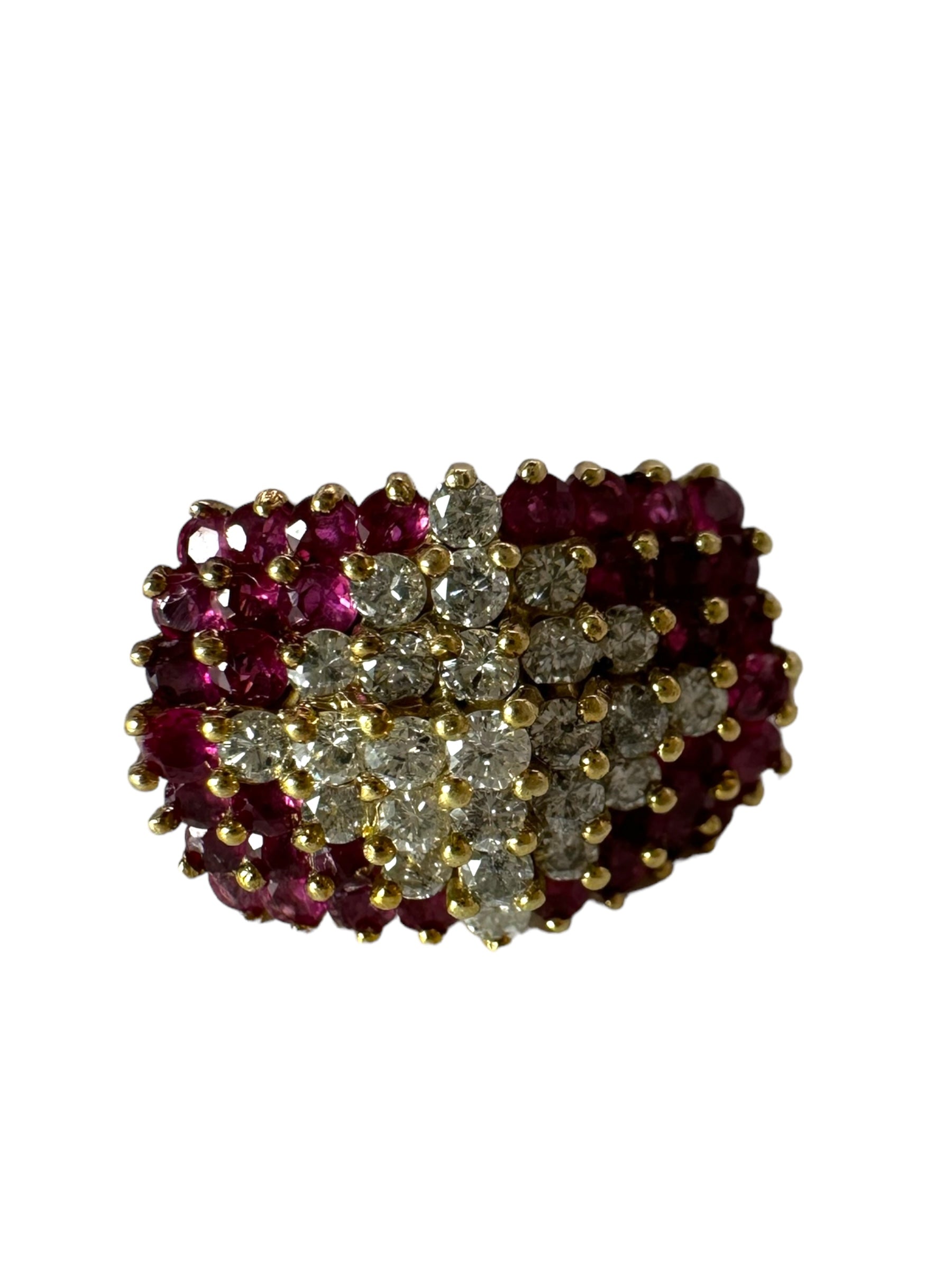 14k Ruby Diamond Cross Ring