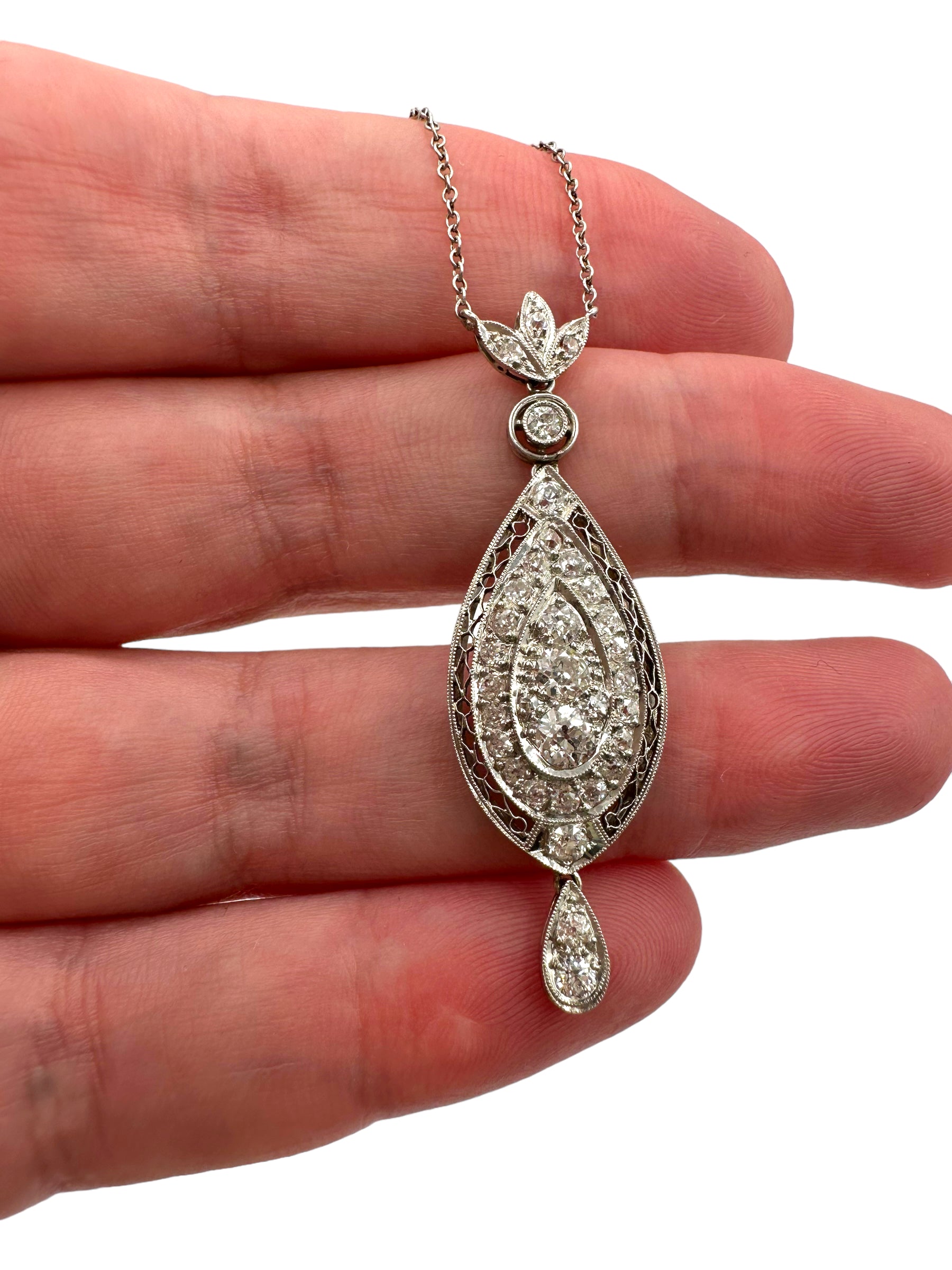 Edwardian Platinum Diamond Necklace