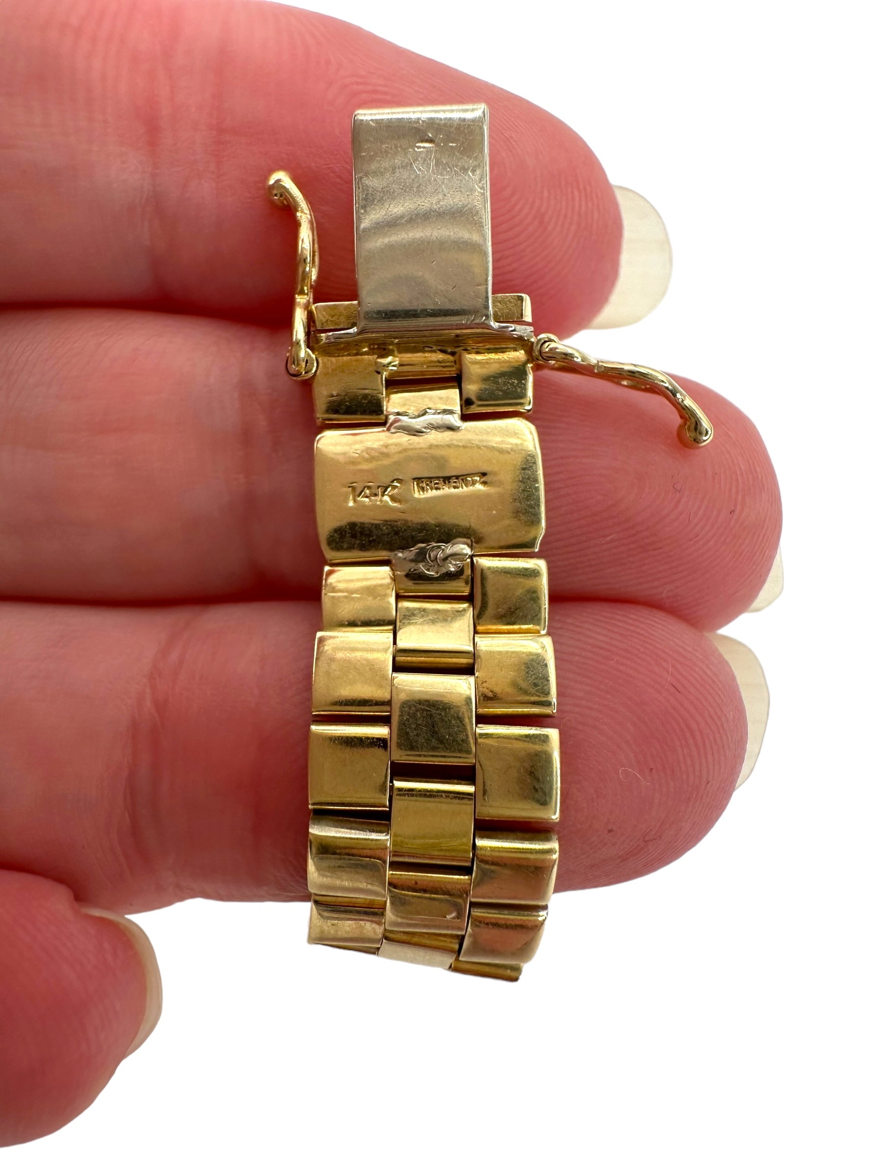14k Watch Band Style Diamond Bracelet