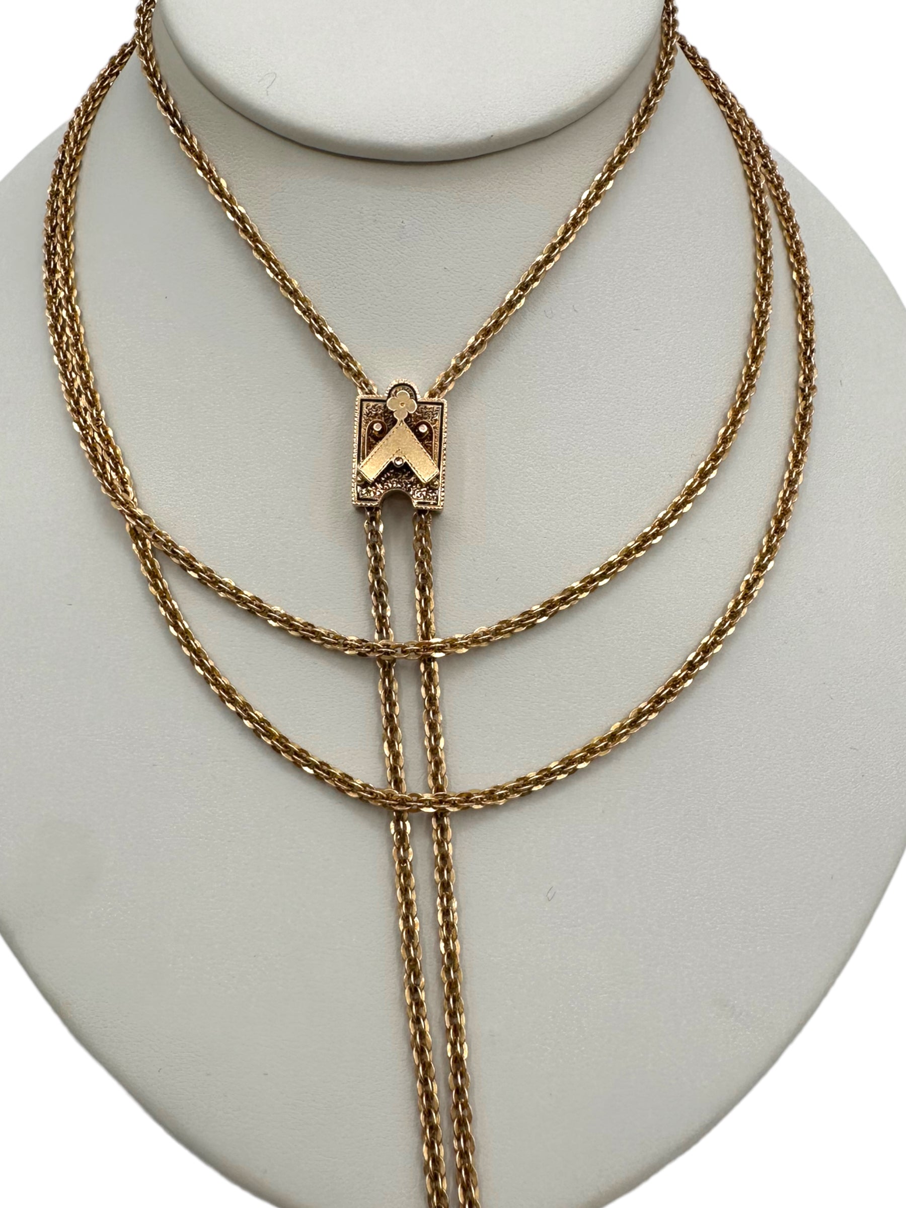 14k Victorian Slide Long-guard Necklace