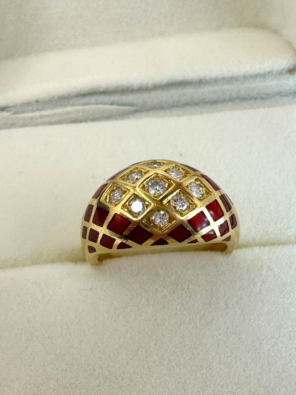 18k Mauboussin Enamel Diamond Ring