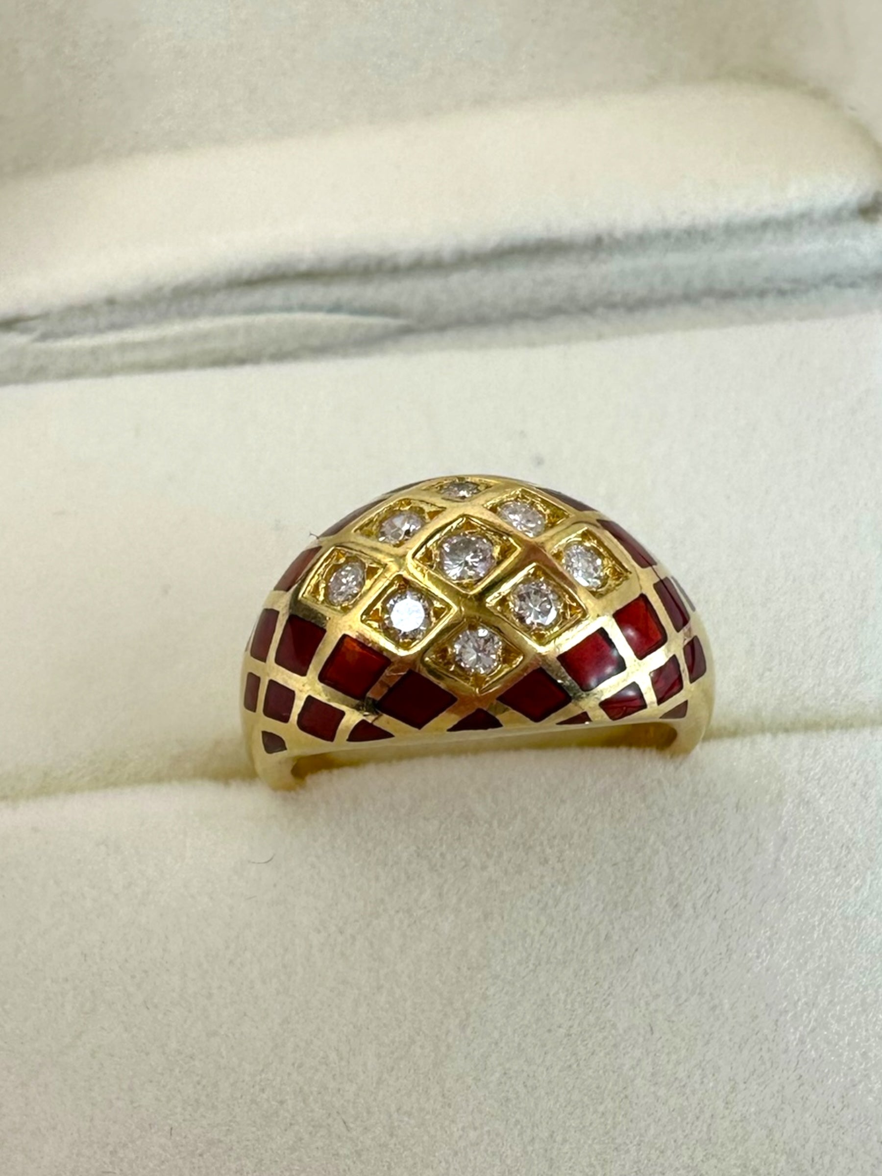 18k Mauboussin Enamel Diamond Ring