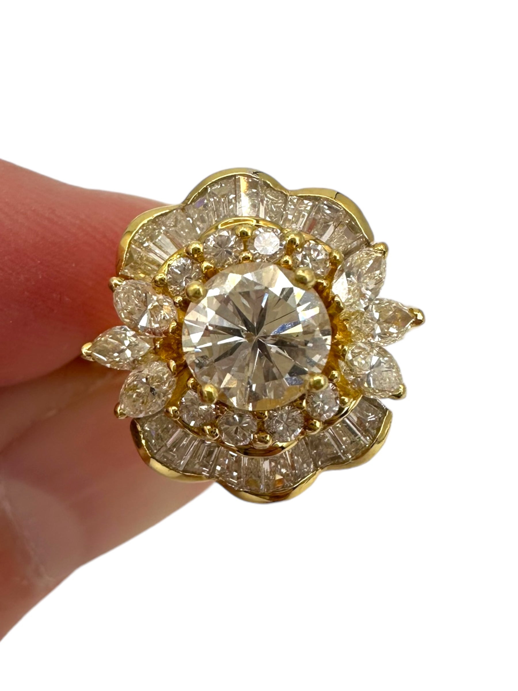 18k Diamond Ballerina/ Cluster Ring