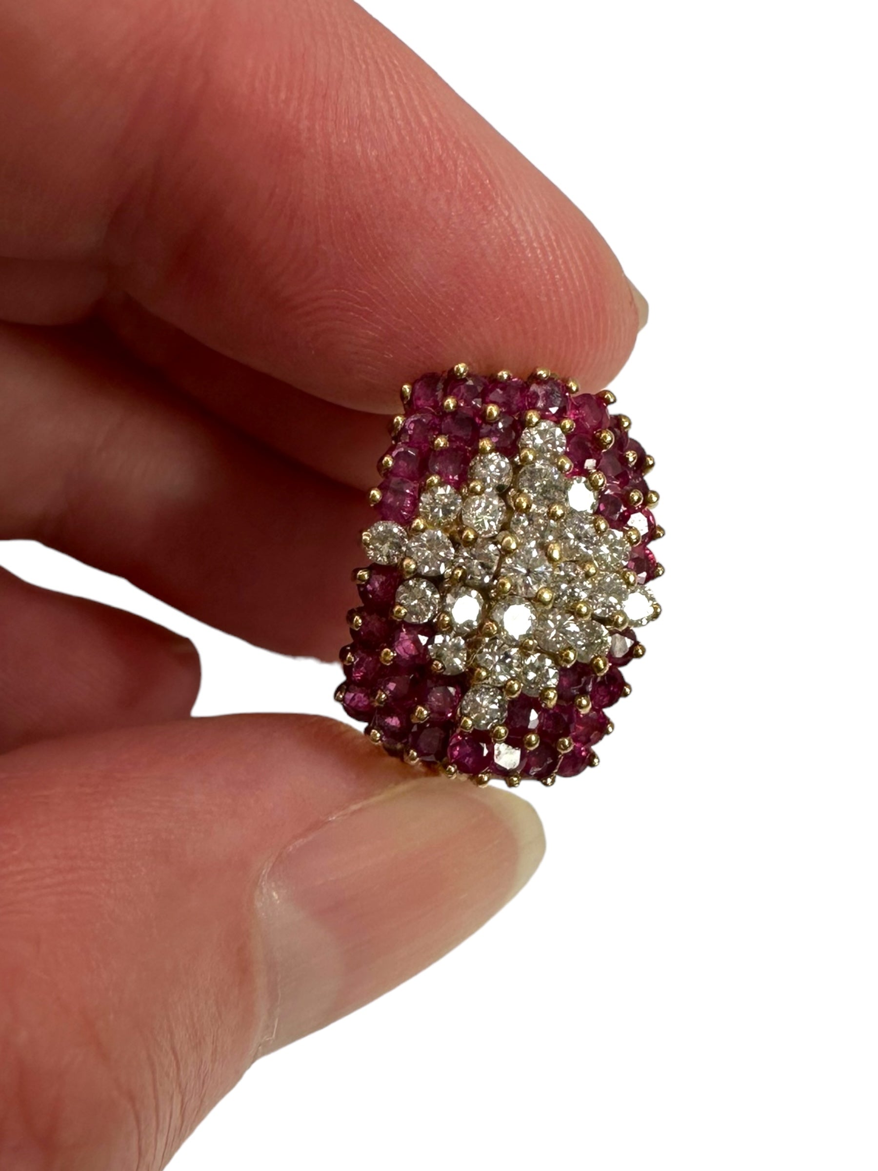 14k Ruby Diamond Cross Ring