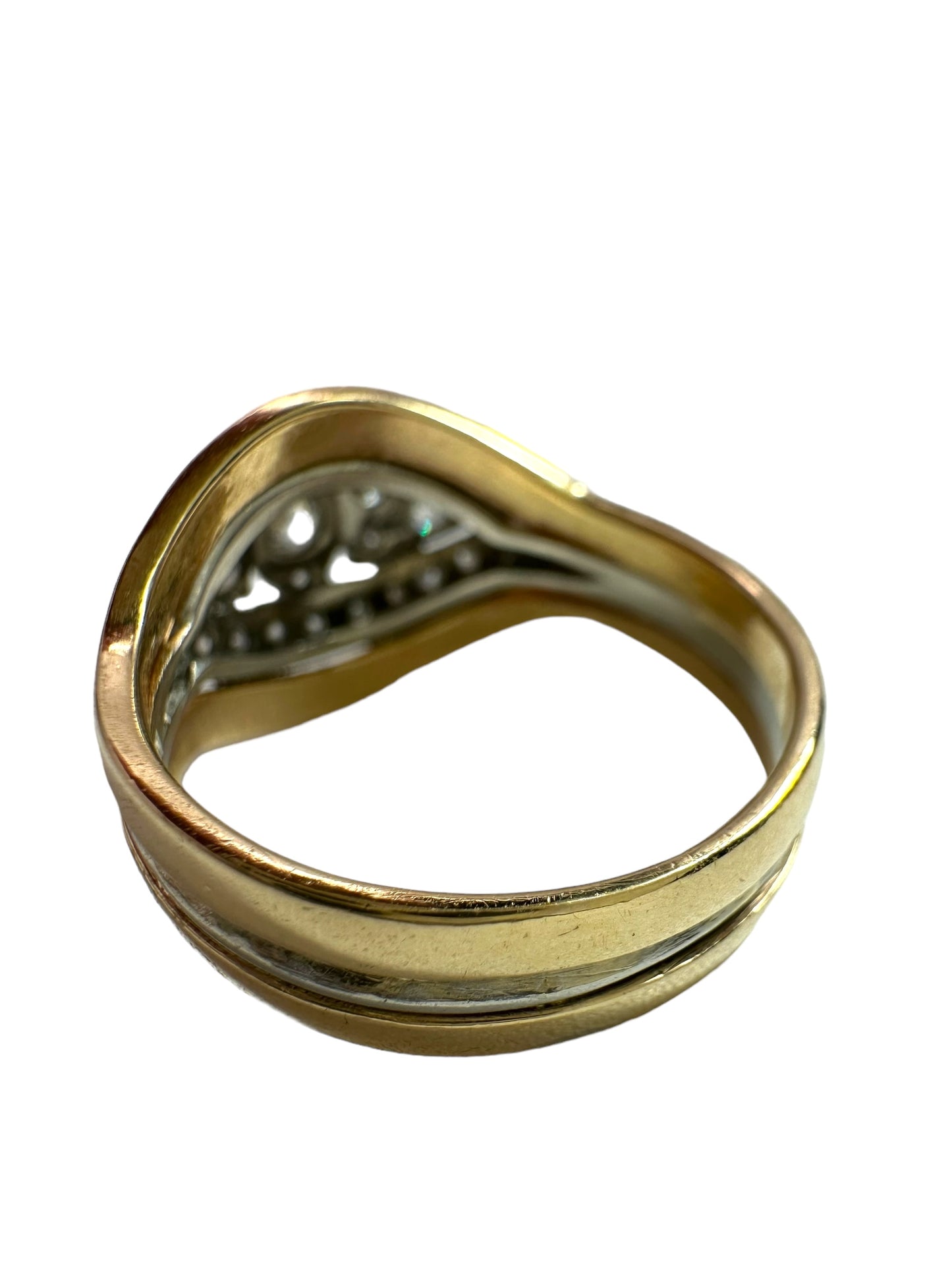 14k Platinum Old Euro Diamond Ring