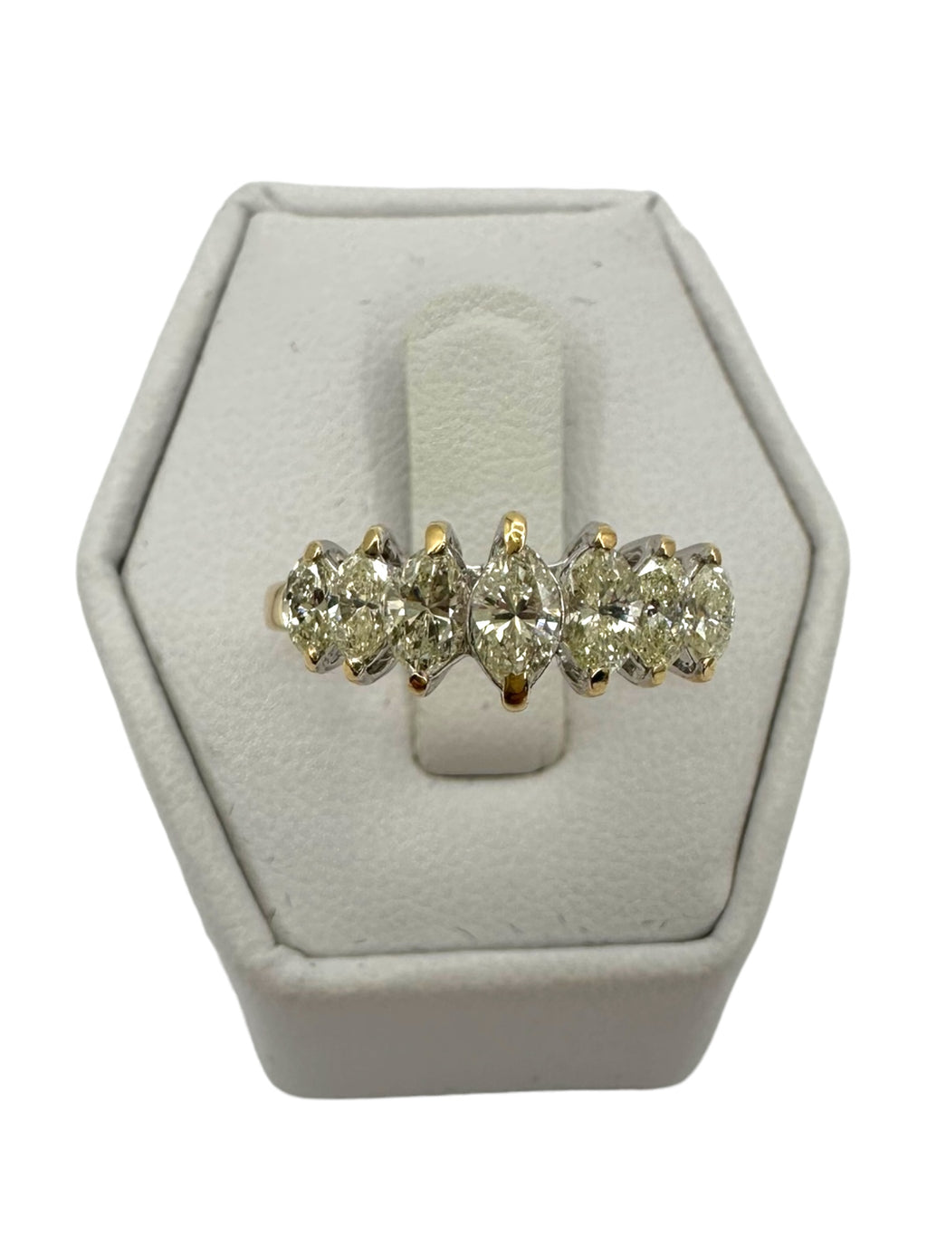 14k Marquis Diamond Stacker Band