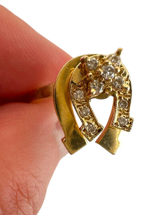 14k Teufel Horseshoe Spinner Ring