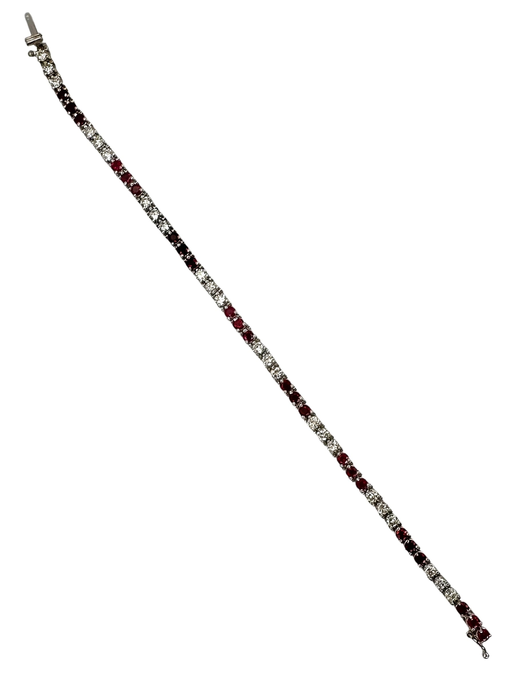 18k Ruby Diamond Line Bracelet