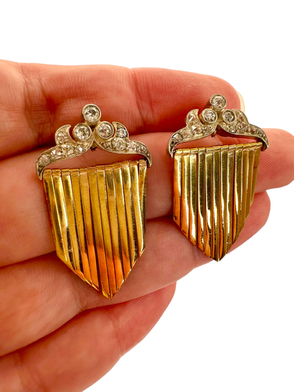 18k Silver Diamond Fringe Earrings