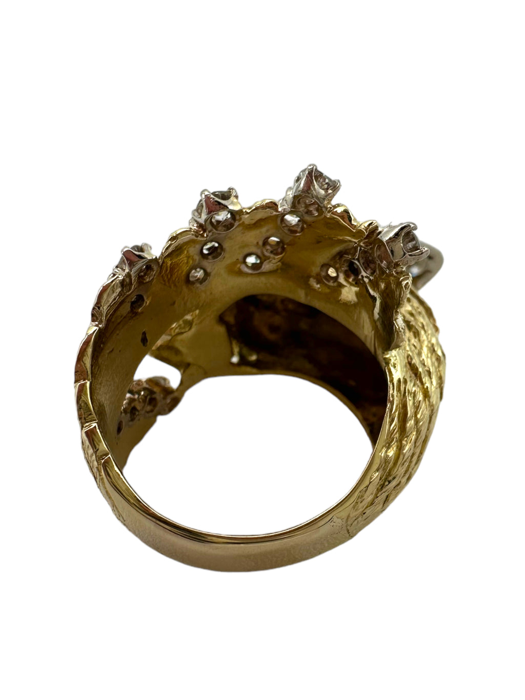14k Diamond Phoenix Bird Ring