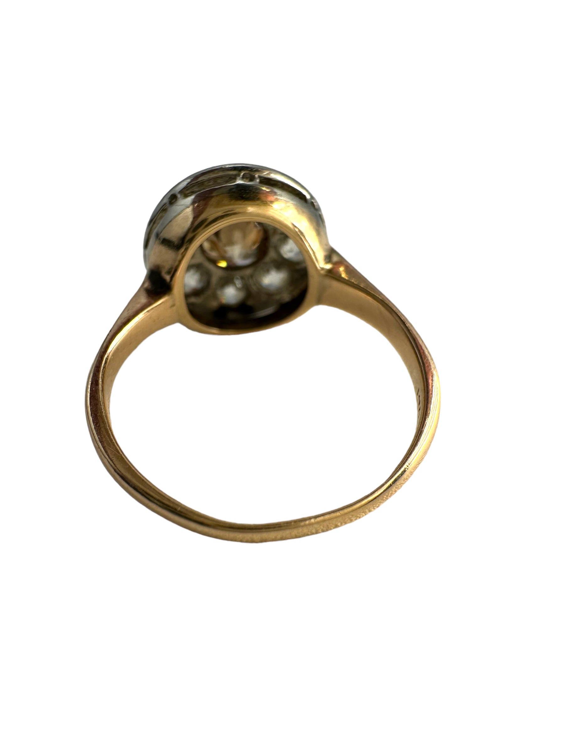 14k/ Platinum Old Euro Diamond Ring