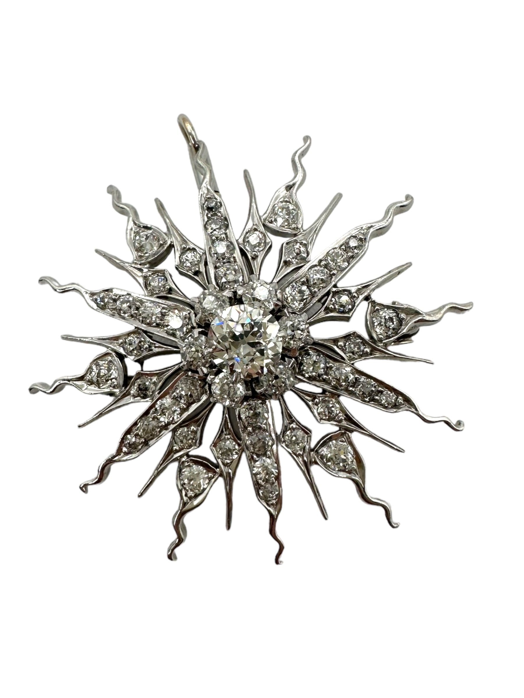 18k Diamond Star Pendant/ Brooch