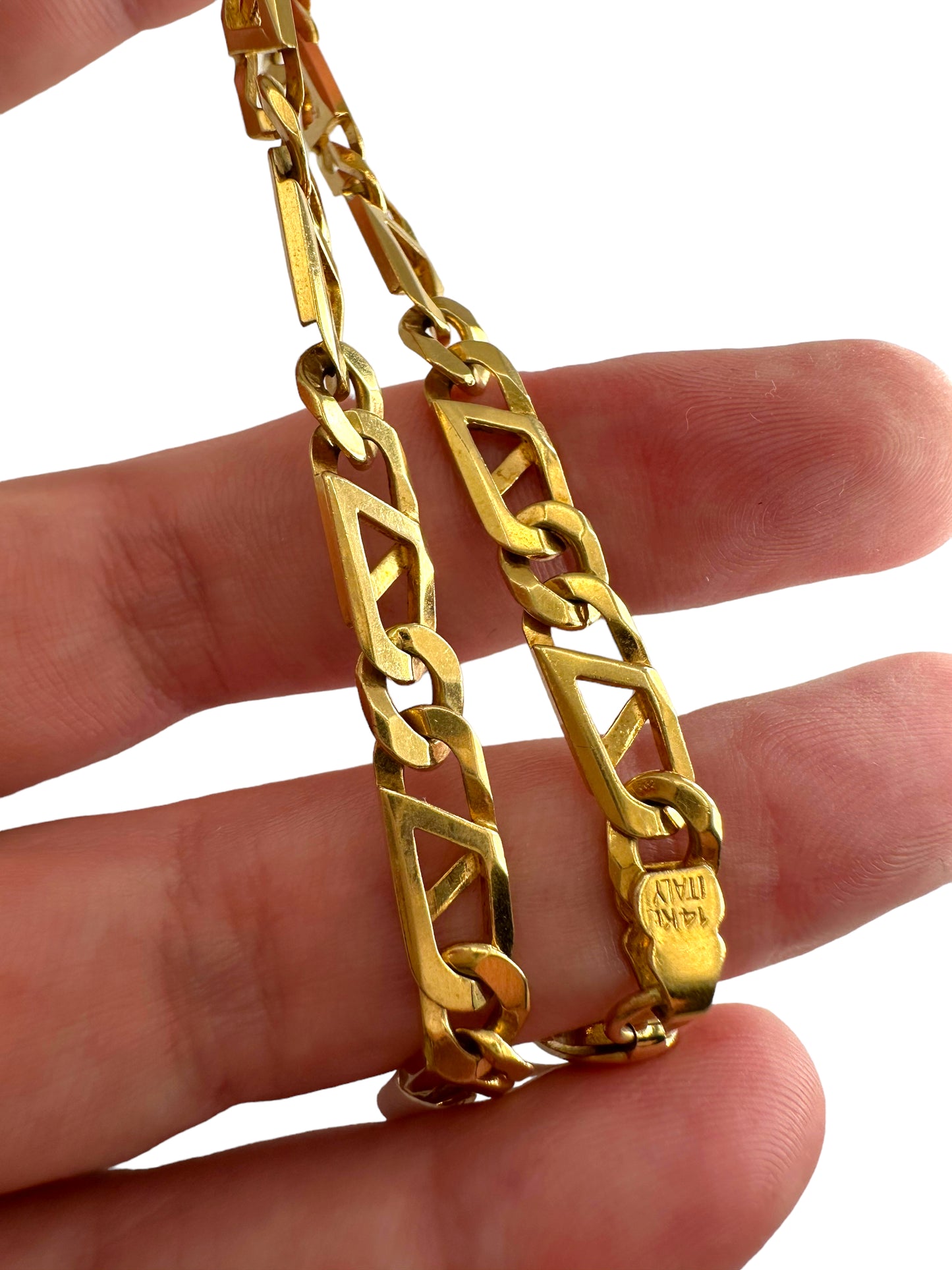 14k Scaffold Link Bracelet