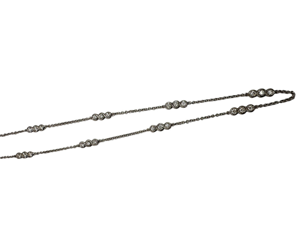 18k Diamond Station Chain Necklace