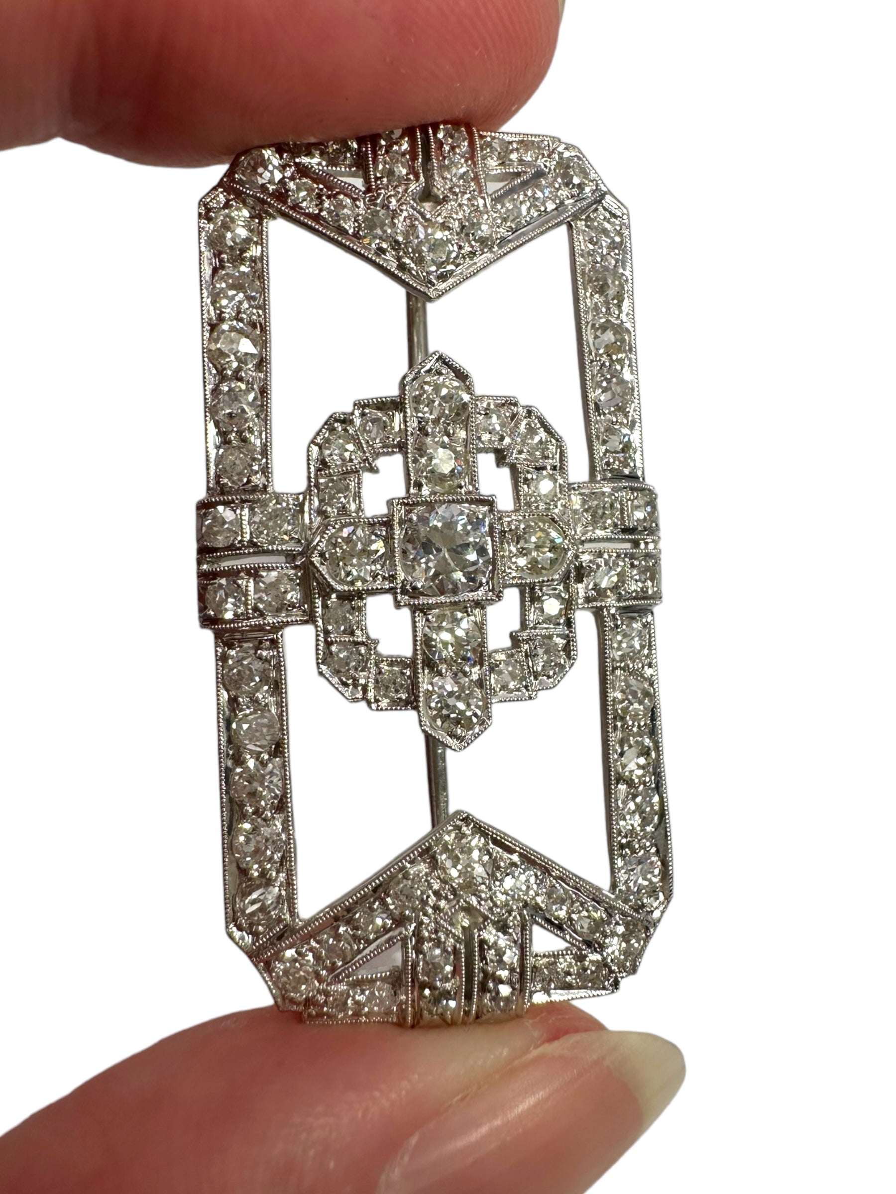 Art Deco Platinum Diamond Brooch