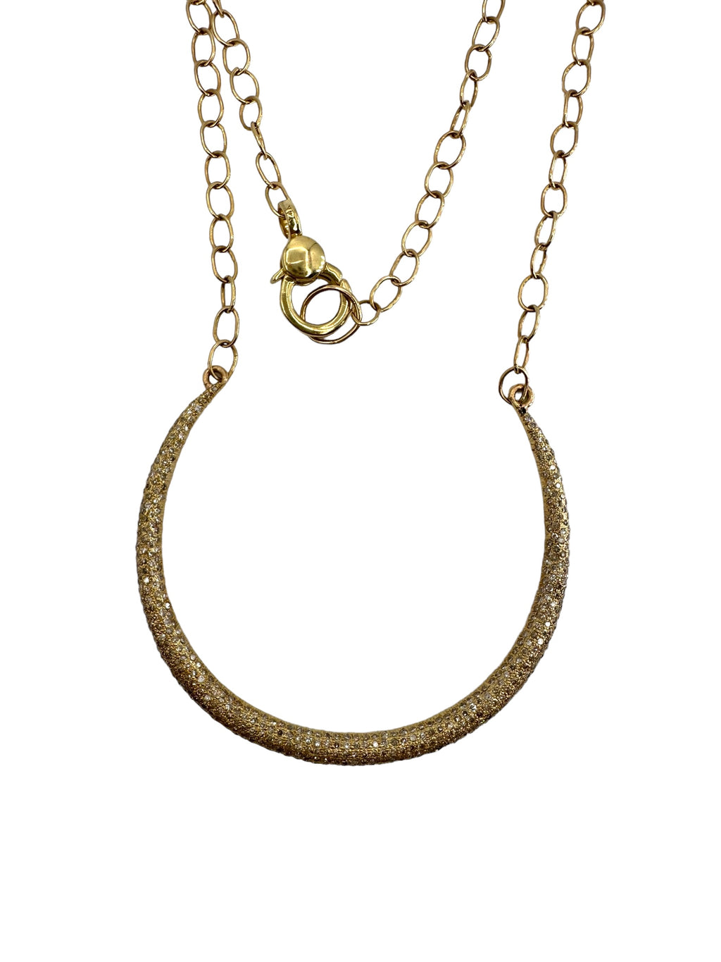 14k Crescent Diamond Necklace