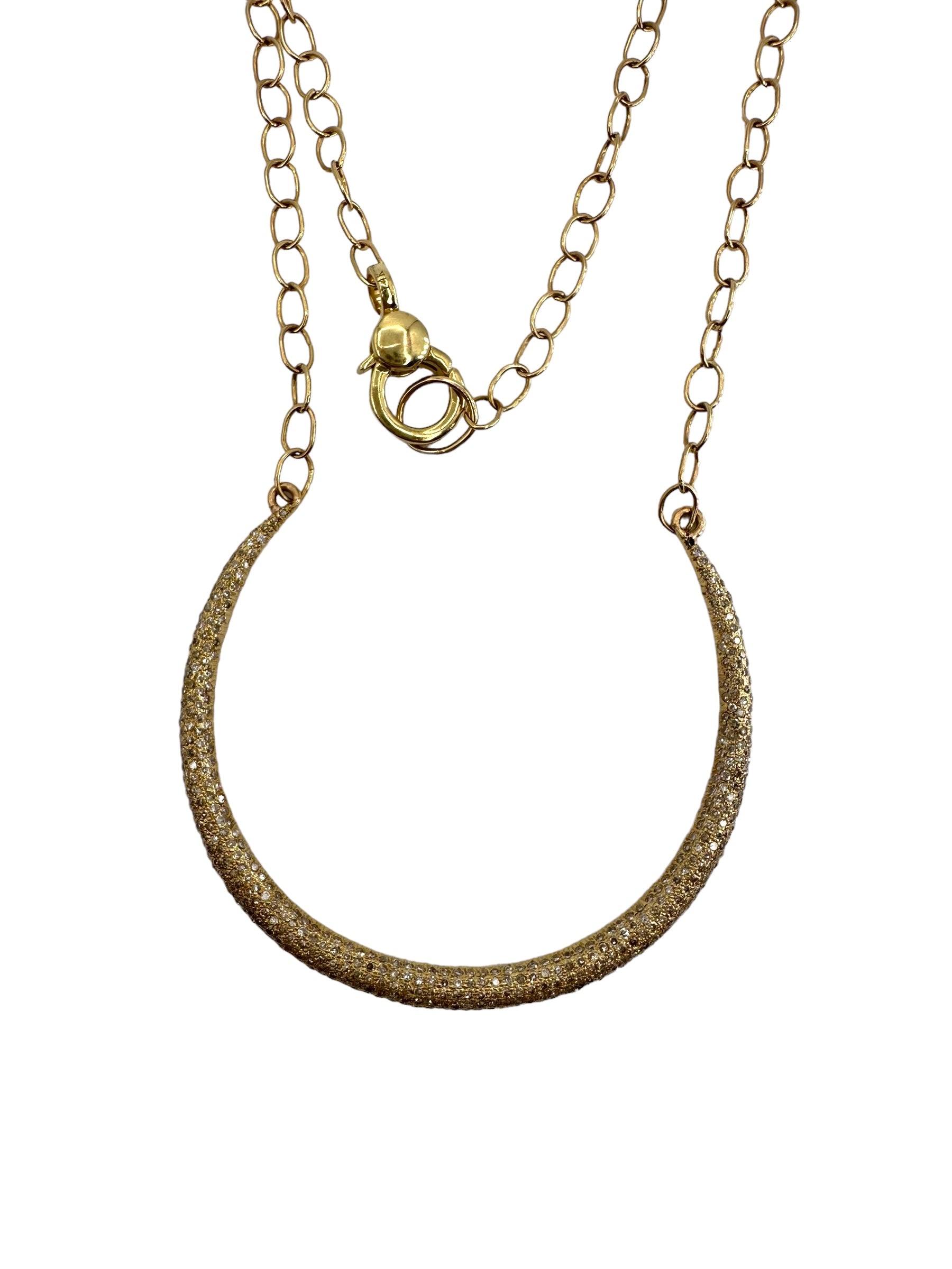 14k Crescent Diamond Necklace