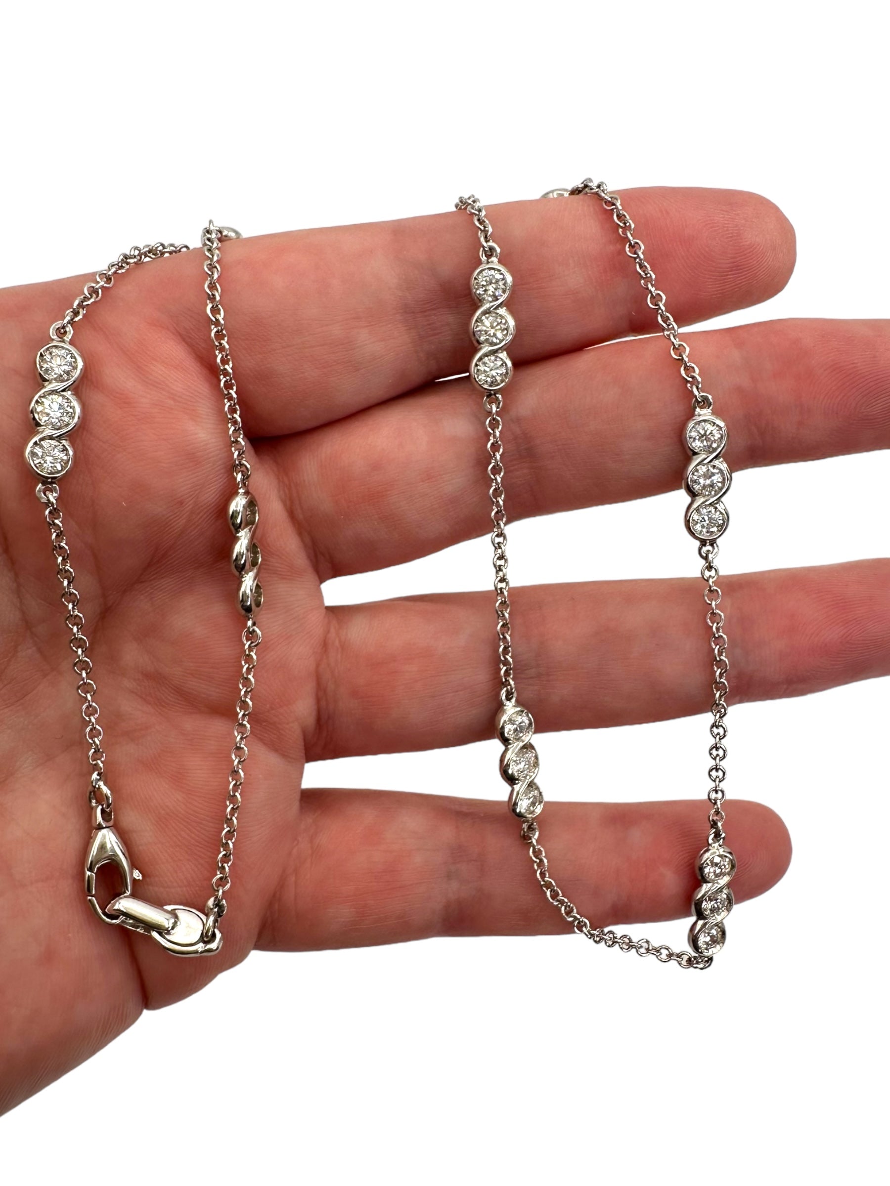18k Diamond Station Chain Necklace