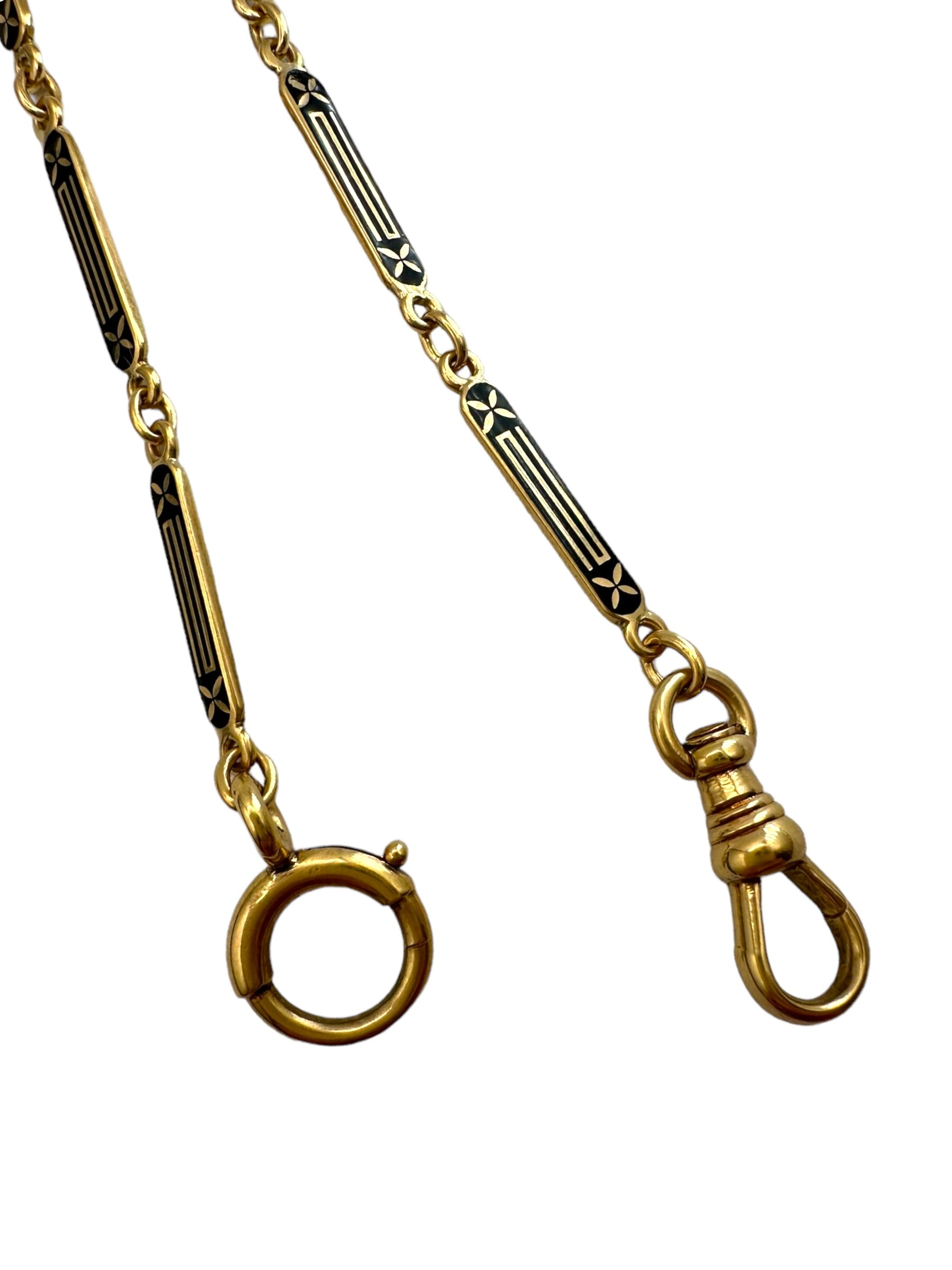 18k Black Enamel Watch Chain