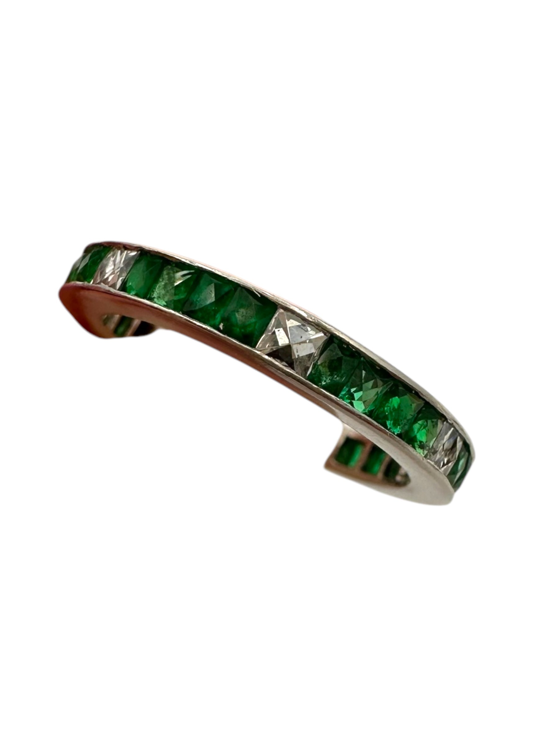 Platinum Emerald Diamond Eternity Ring