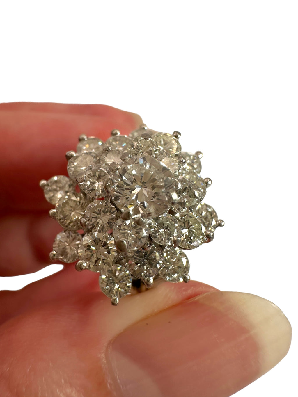 Platinum Diamond Cluster Ring