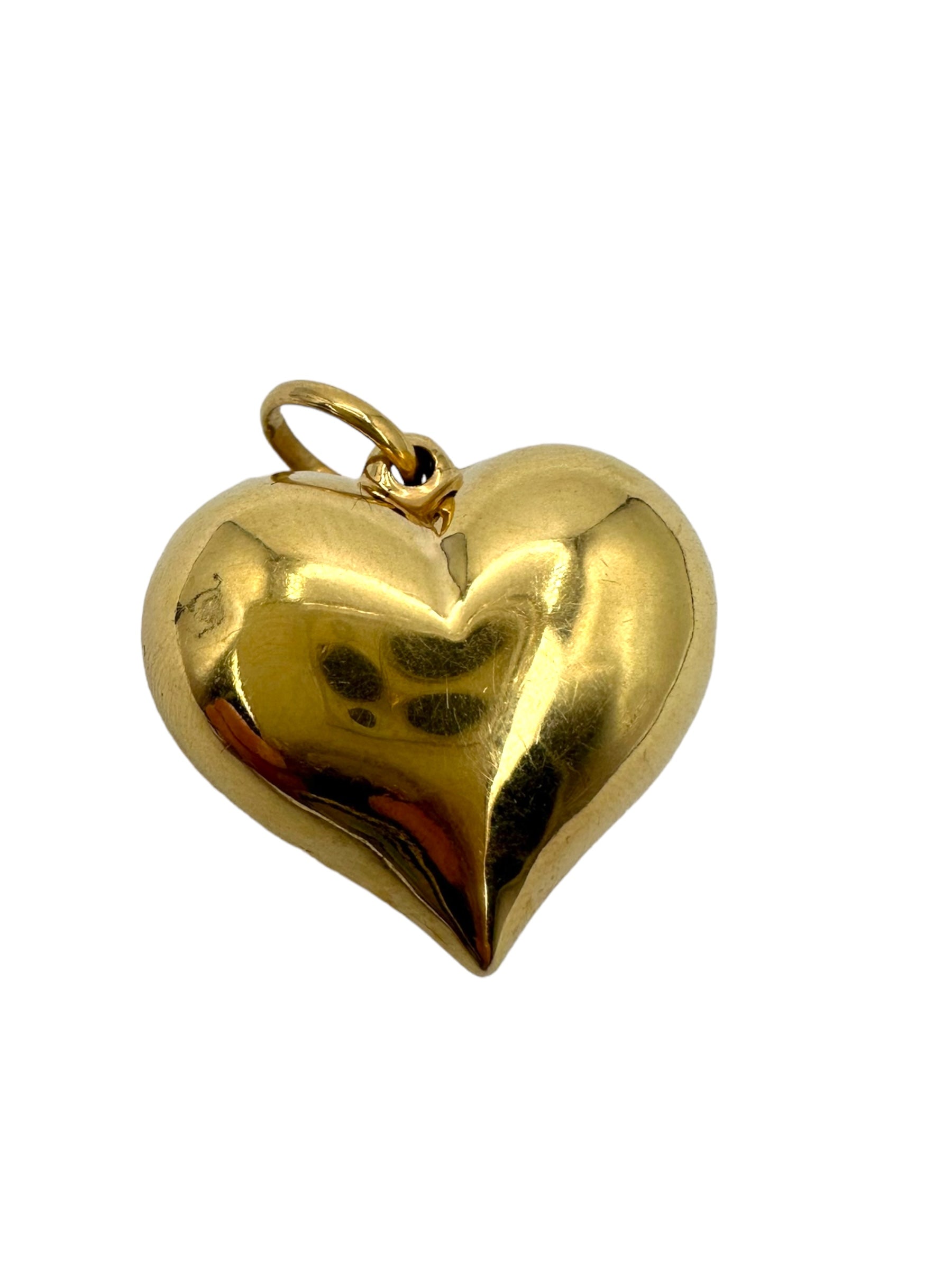 14k Puffy Heart Pendant