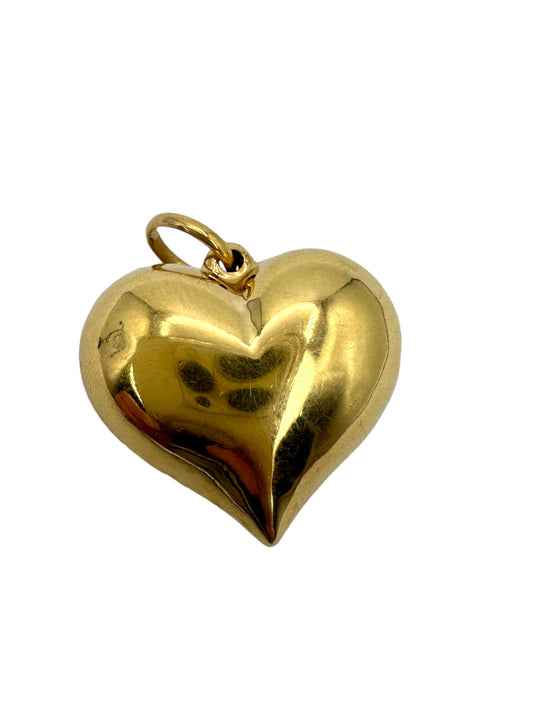 14k Puffy Heart Pendant