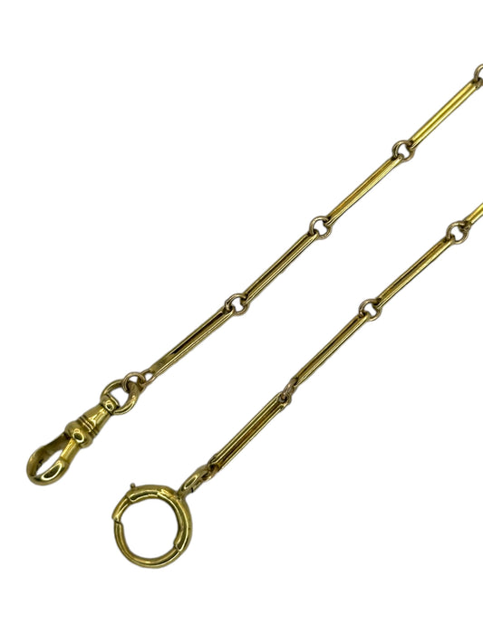 14k Bar Link Watch Chain