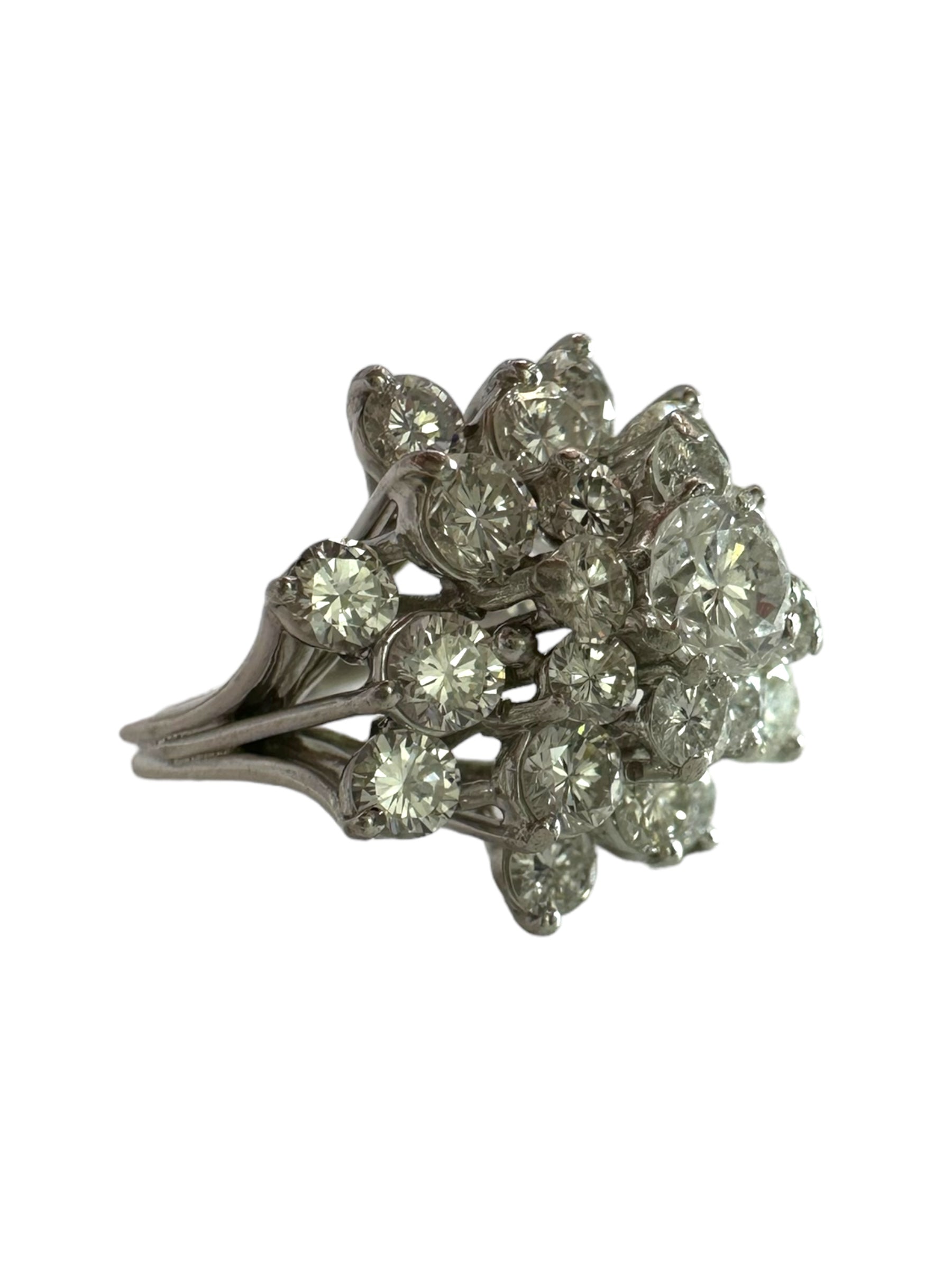 Platinum Diamond Cluster Ring