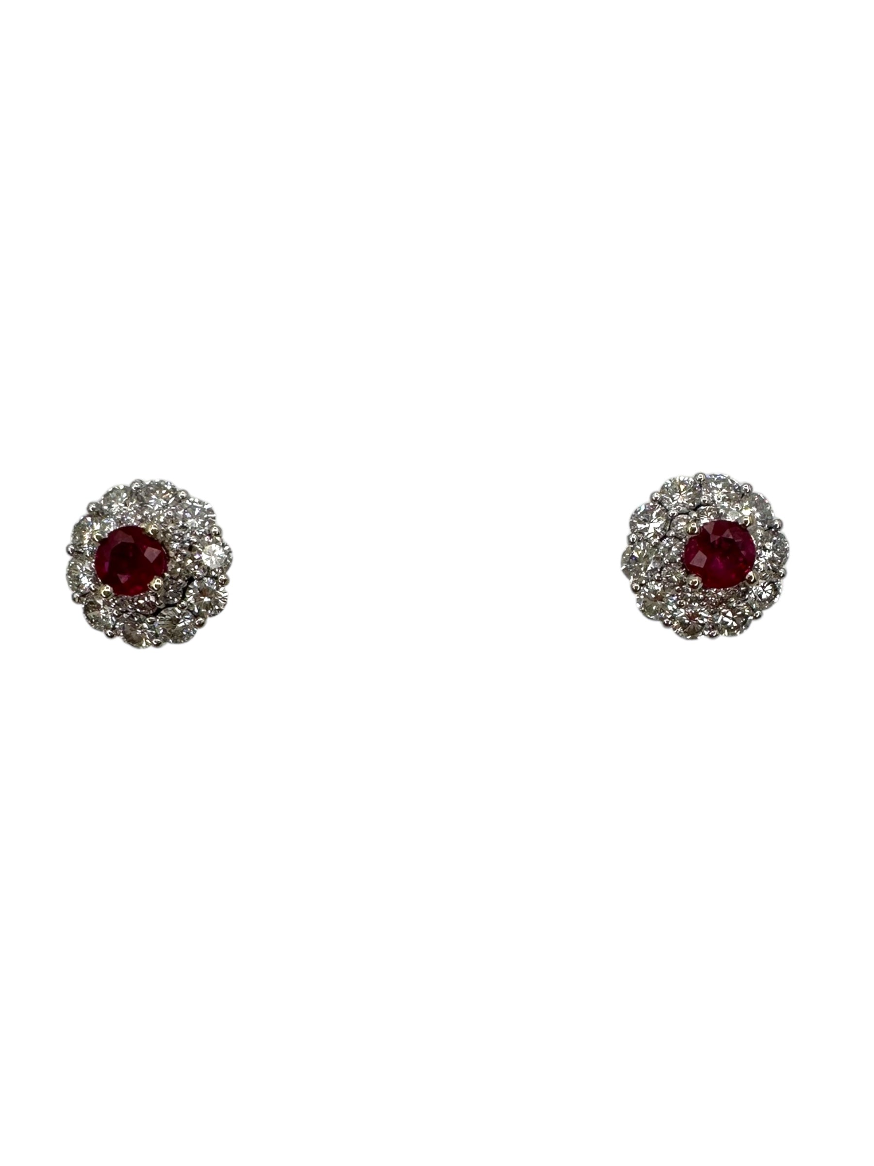 18k Ruby Diamond Earrings