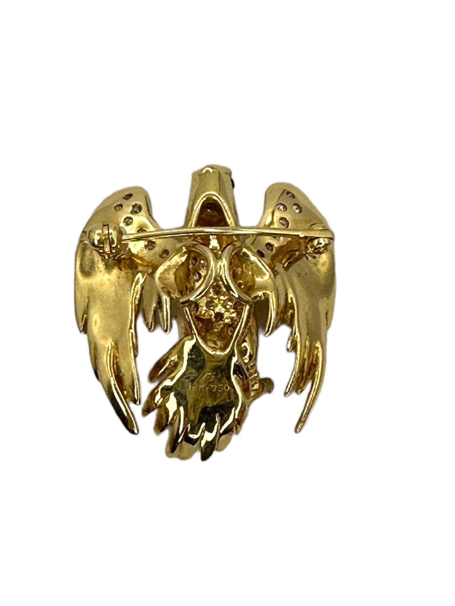 18k Diamond Eagle Brooch/ Pendant