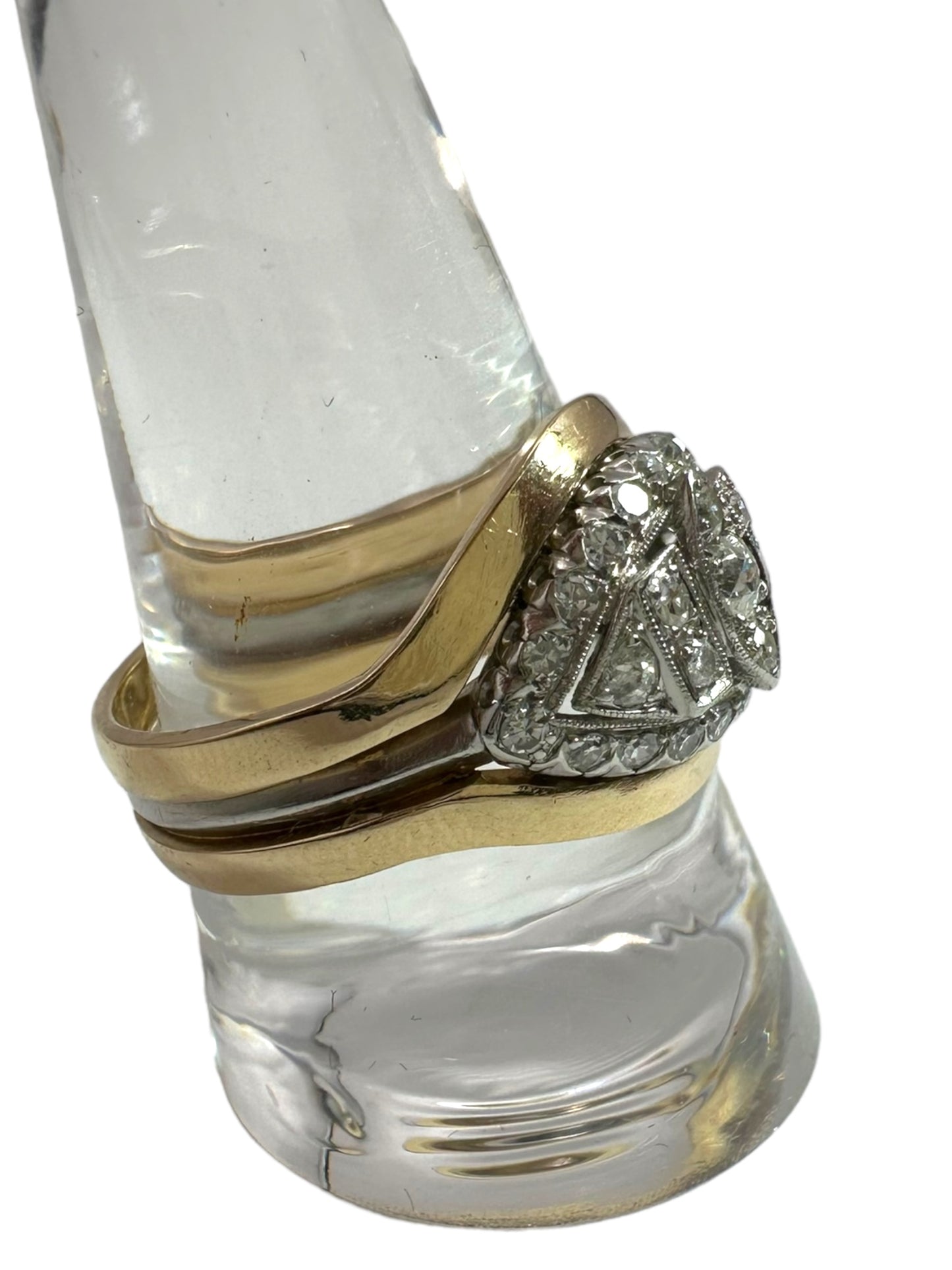 14k Platinum Old Euro Diamond Ring