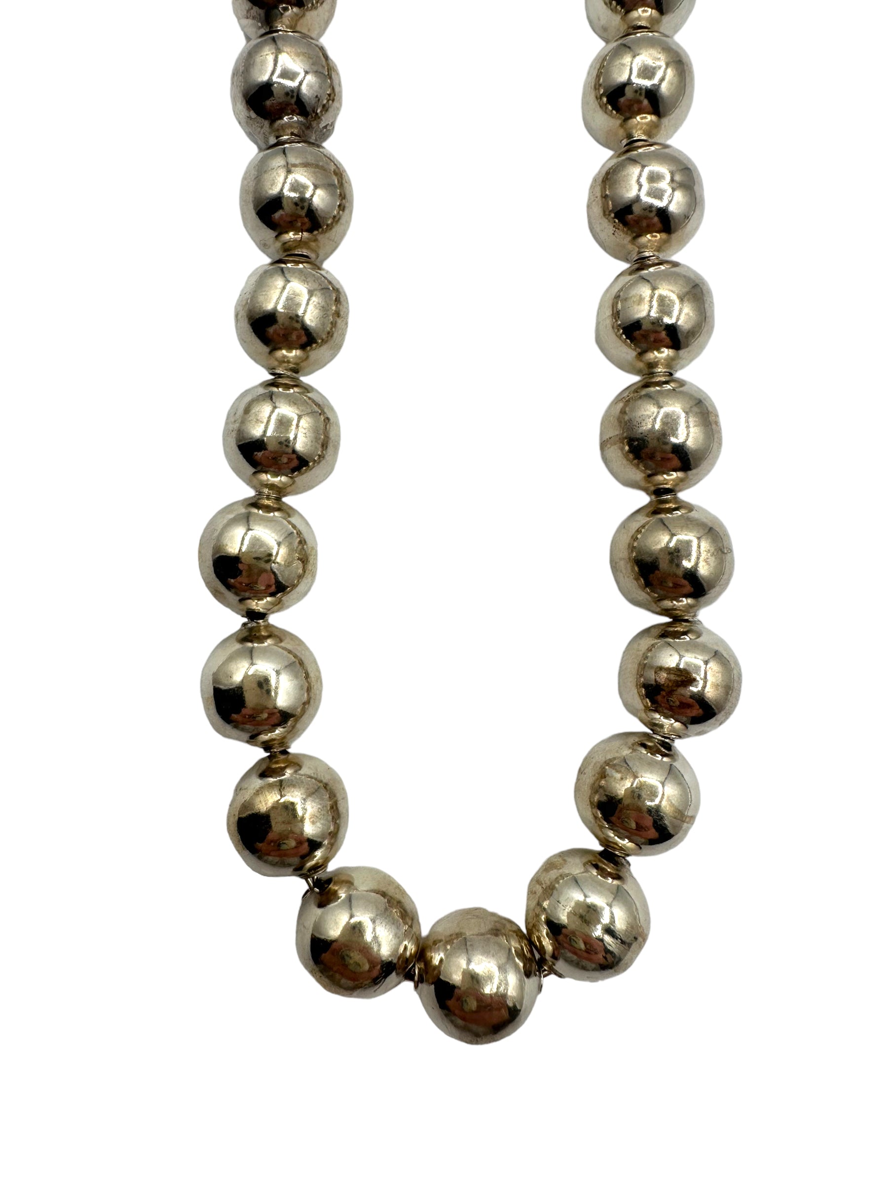 Sterling Silver Mexican Ball Link Necklace