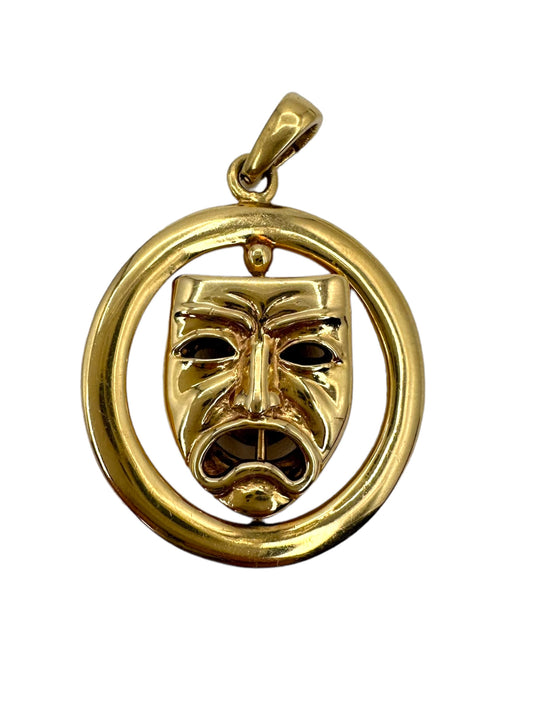 14k Theatrical Articulating Mask Pendant
