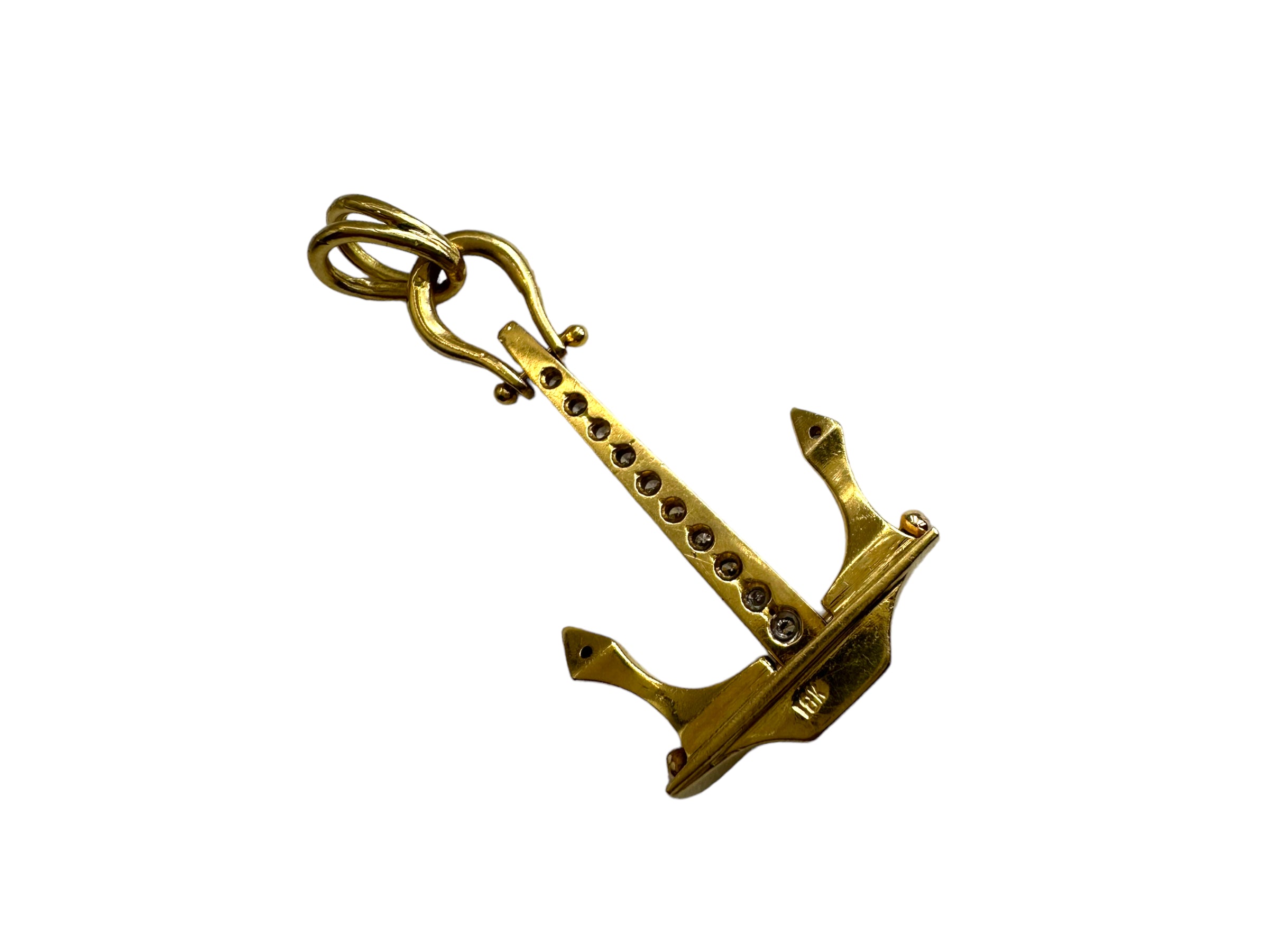 18k Anchor Diamond Pendant