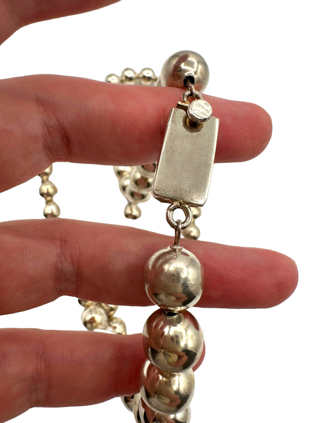 Sterling Silver Mexican Ball Link Necklace