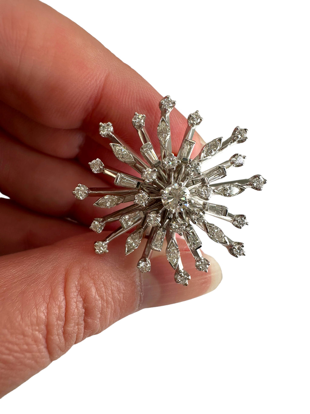 14k Diamond Starburst Ring