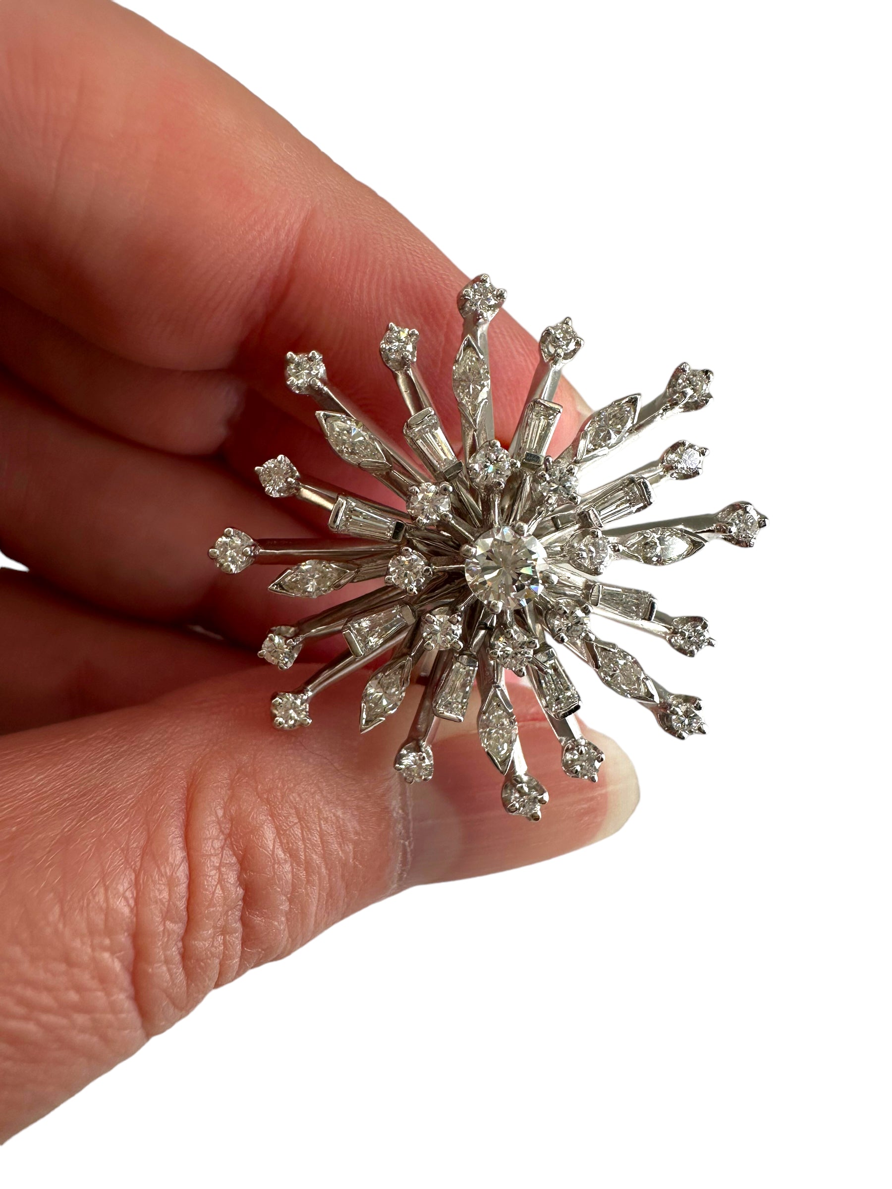 14k Diamond Starburst Ring