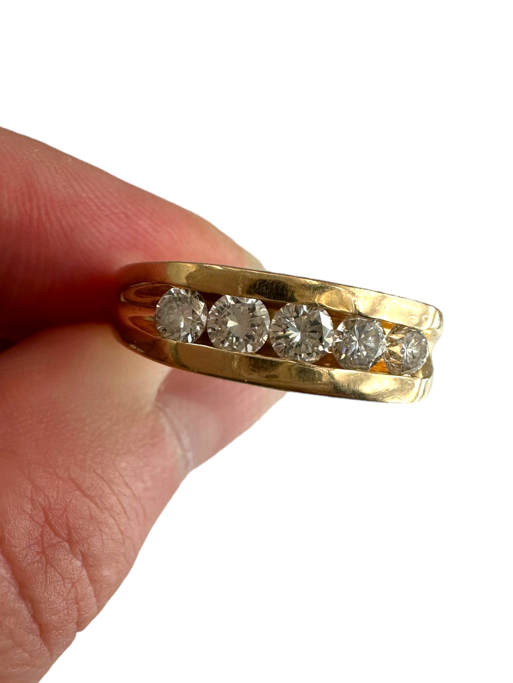 14k Chunky Diamond Band Ring
