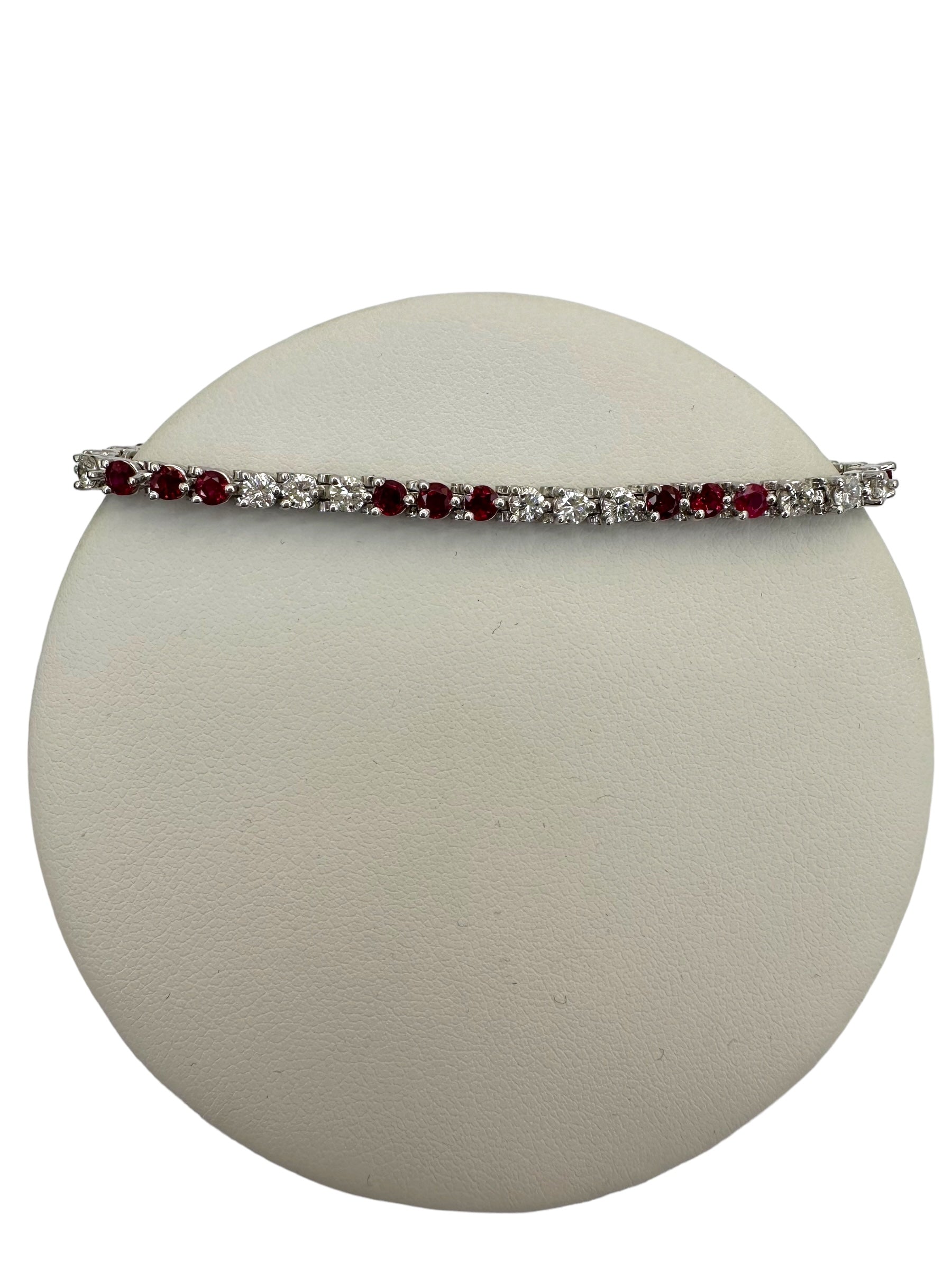 18k Ruby Diamond Line Bracelet