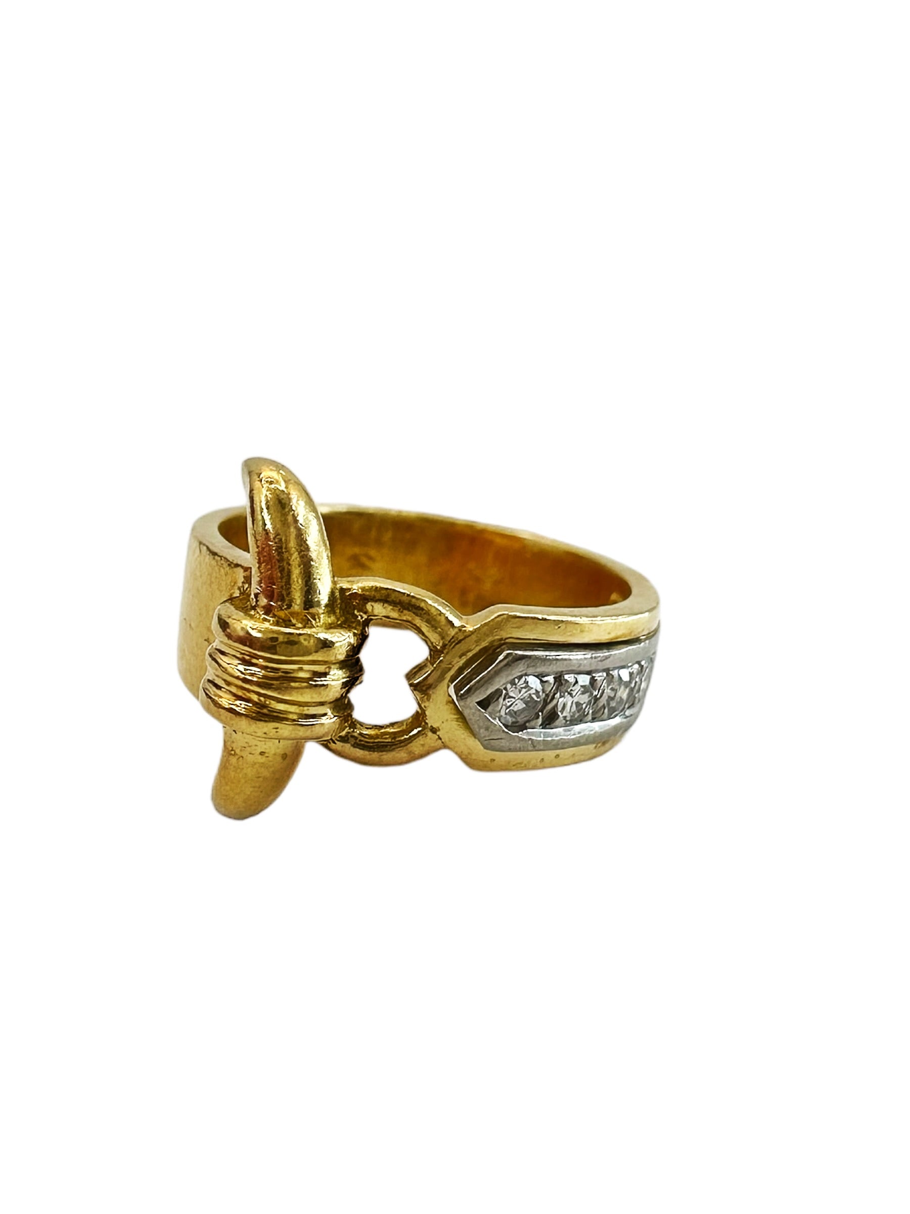 18k Zolotas Diamond Buckle Ring