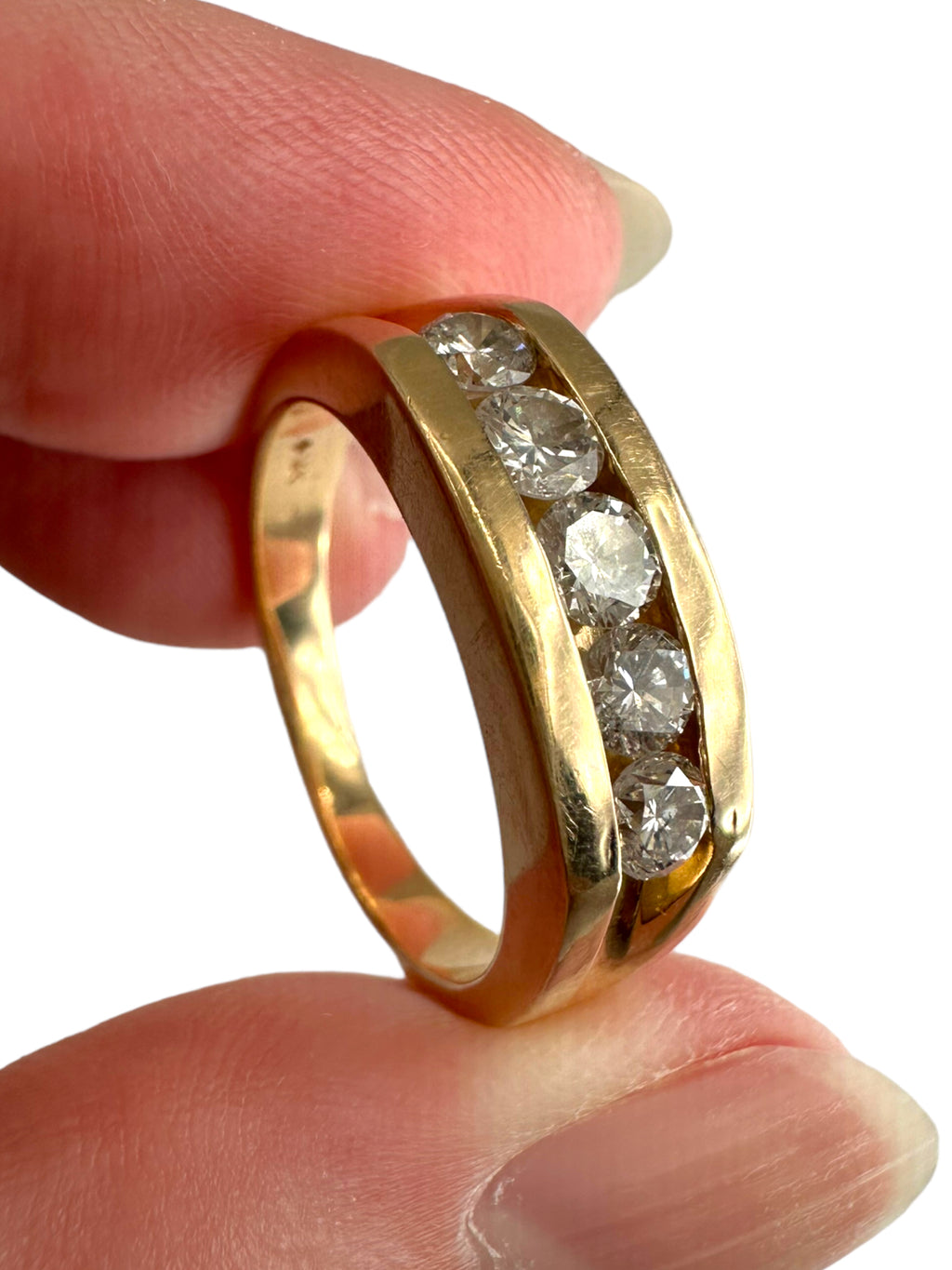 14k Chunky Diamond Band Ring