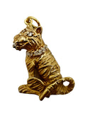 14k Diamond Tiger Charm