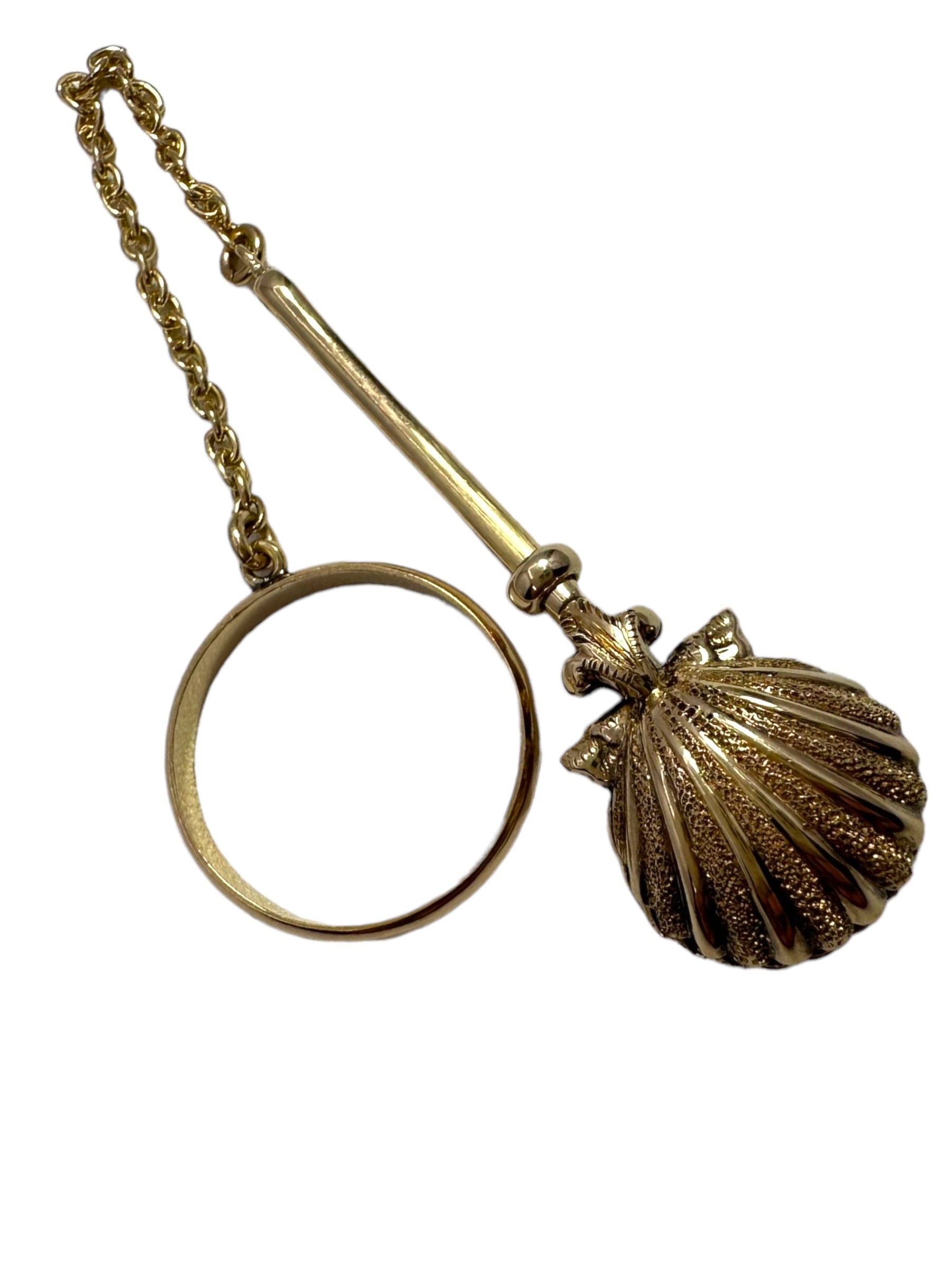 14k Shell Victorian Dance Card Ring Holder