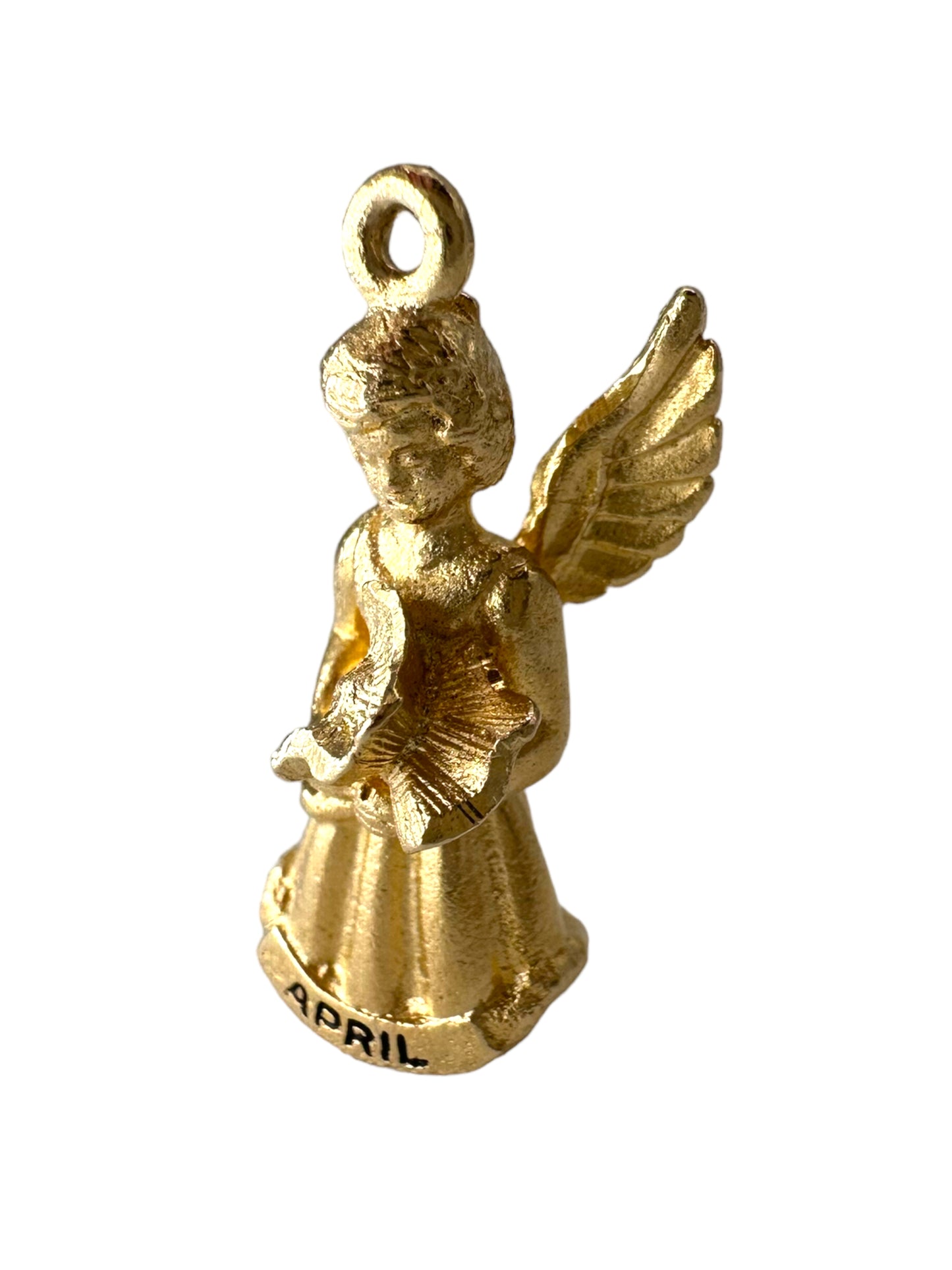 14k Angel April Charm
